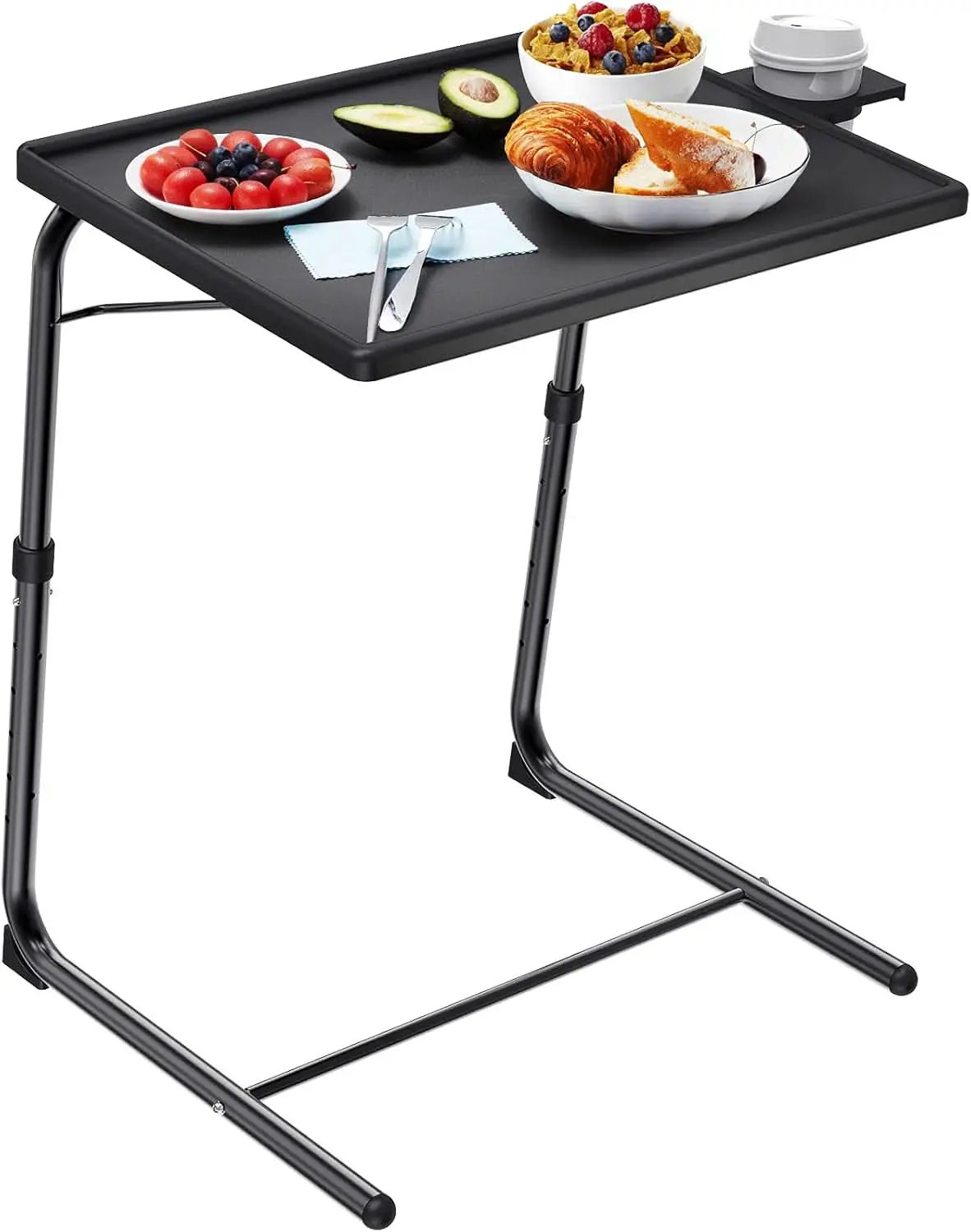Adjustable TV Tray Table With 6 Height Settings And 3 Tilt Angles Black from PriceLows™