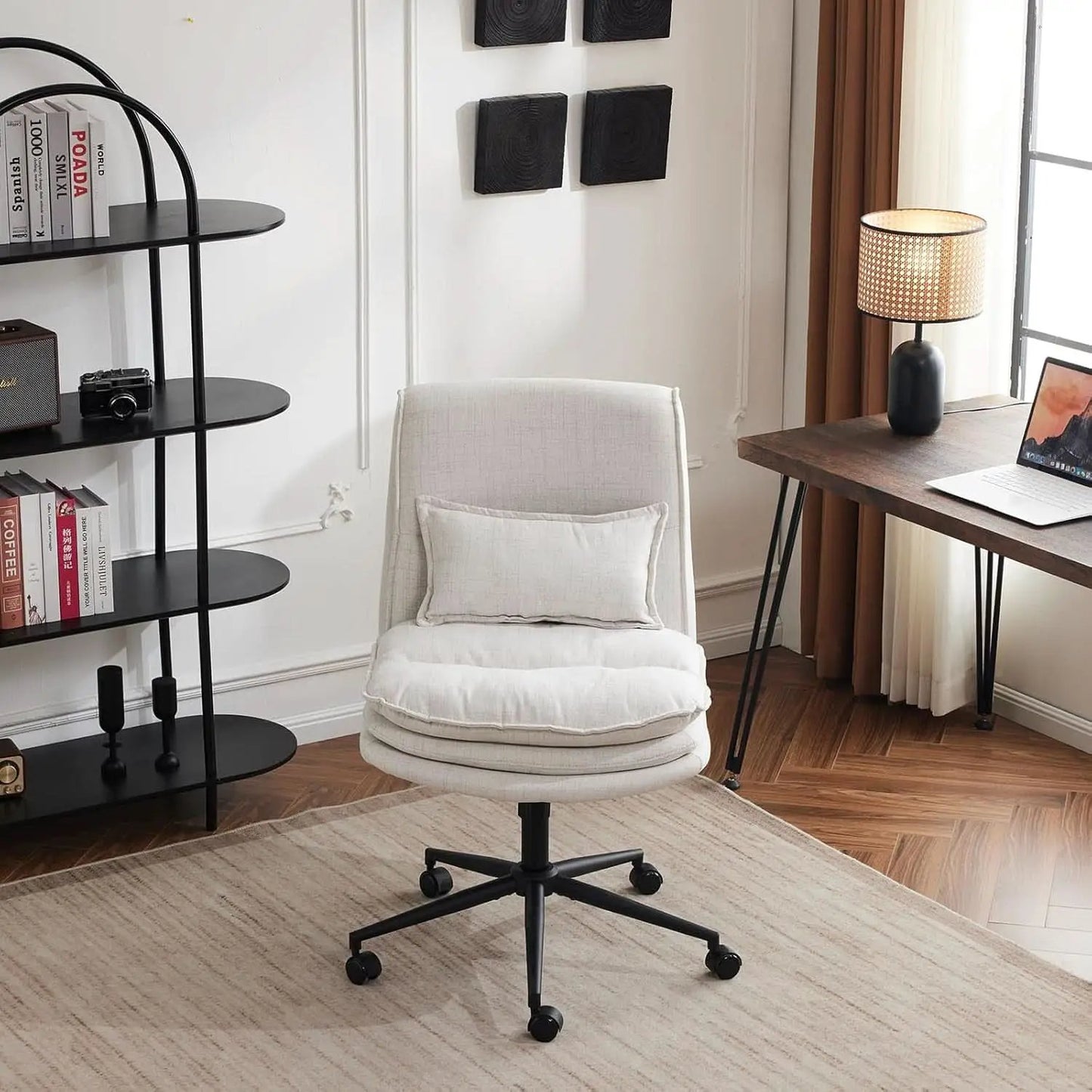 Cloud Criss Cross Office Chair Beige Fabric 18in High Back from PriceLows™