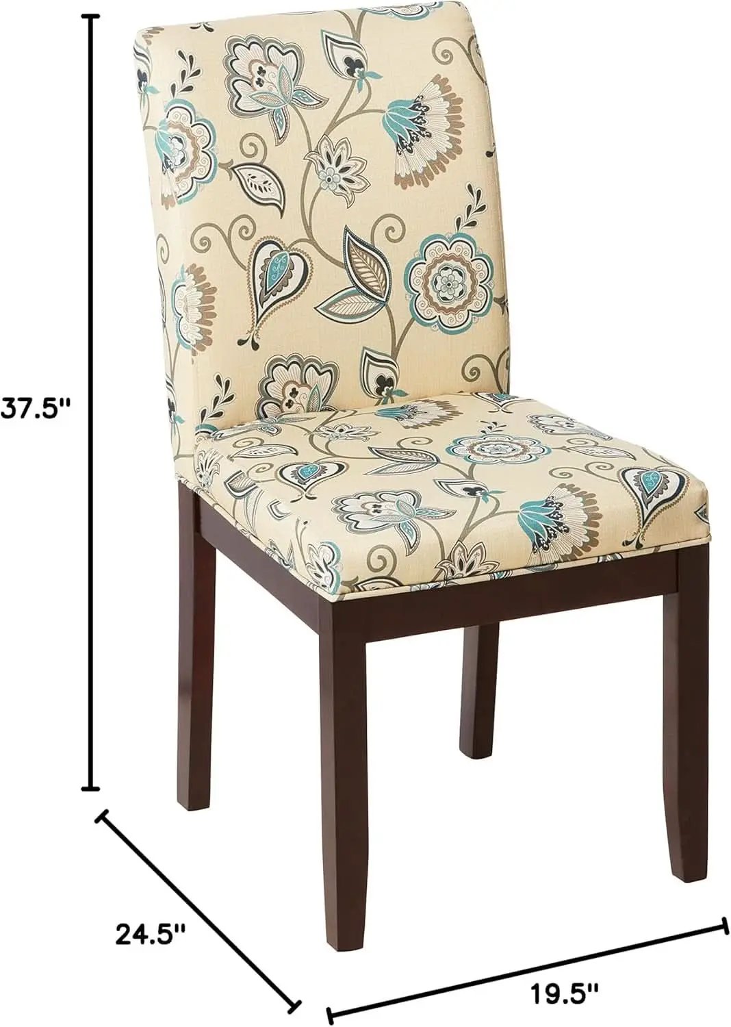 Dakota Upholstered Parsons Chair Avignon Sky Espresso Legs from PriceLows™