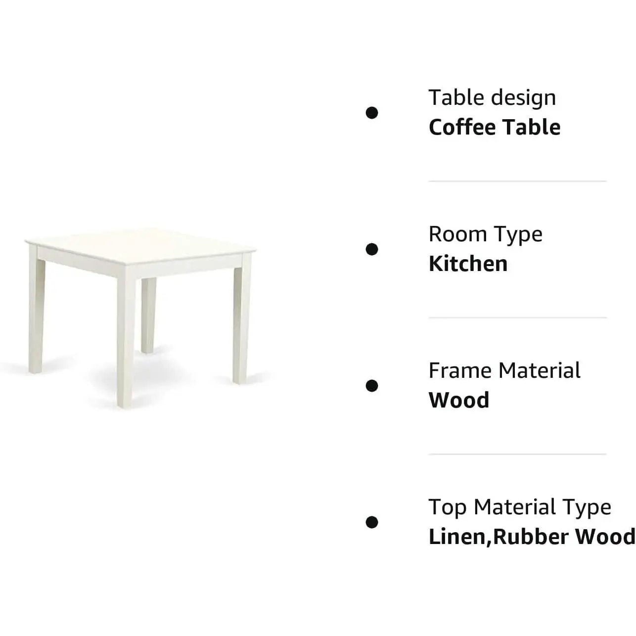 Mid Century Dining Table White Square Tabletop Solid from PriceLows™