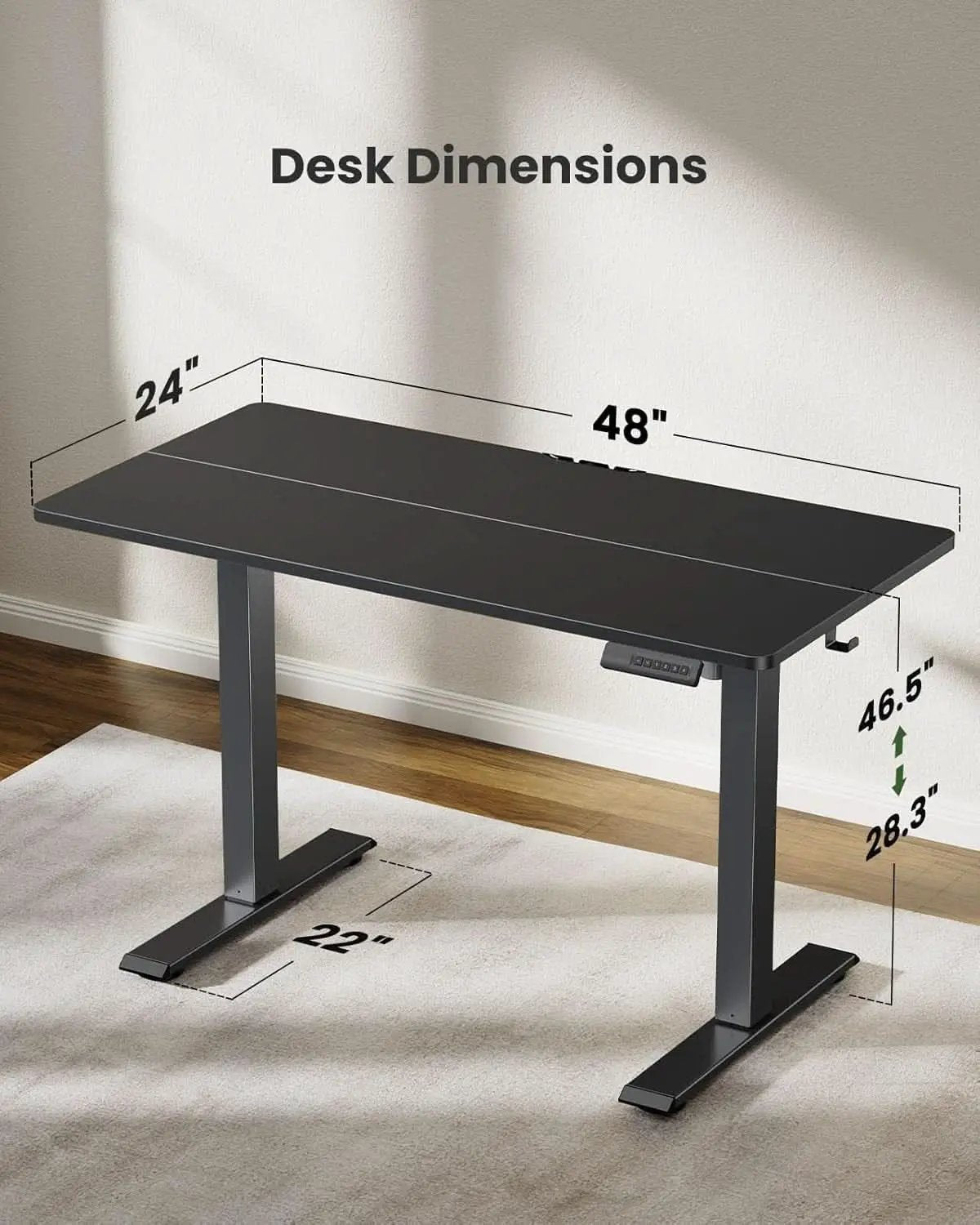 Electric Adjustable Standing Desk 48x24 With Memory Presets from PriceLows™