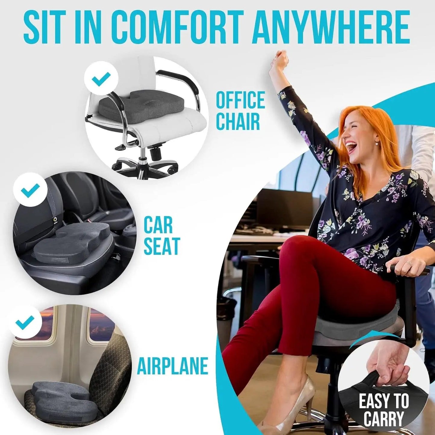 Memory Foam Lumbar Support Seat Cushion For Office Chair from PriceLows™