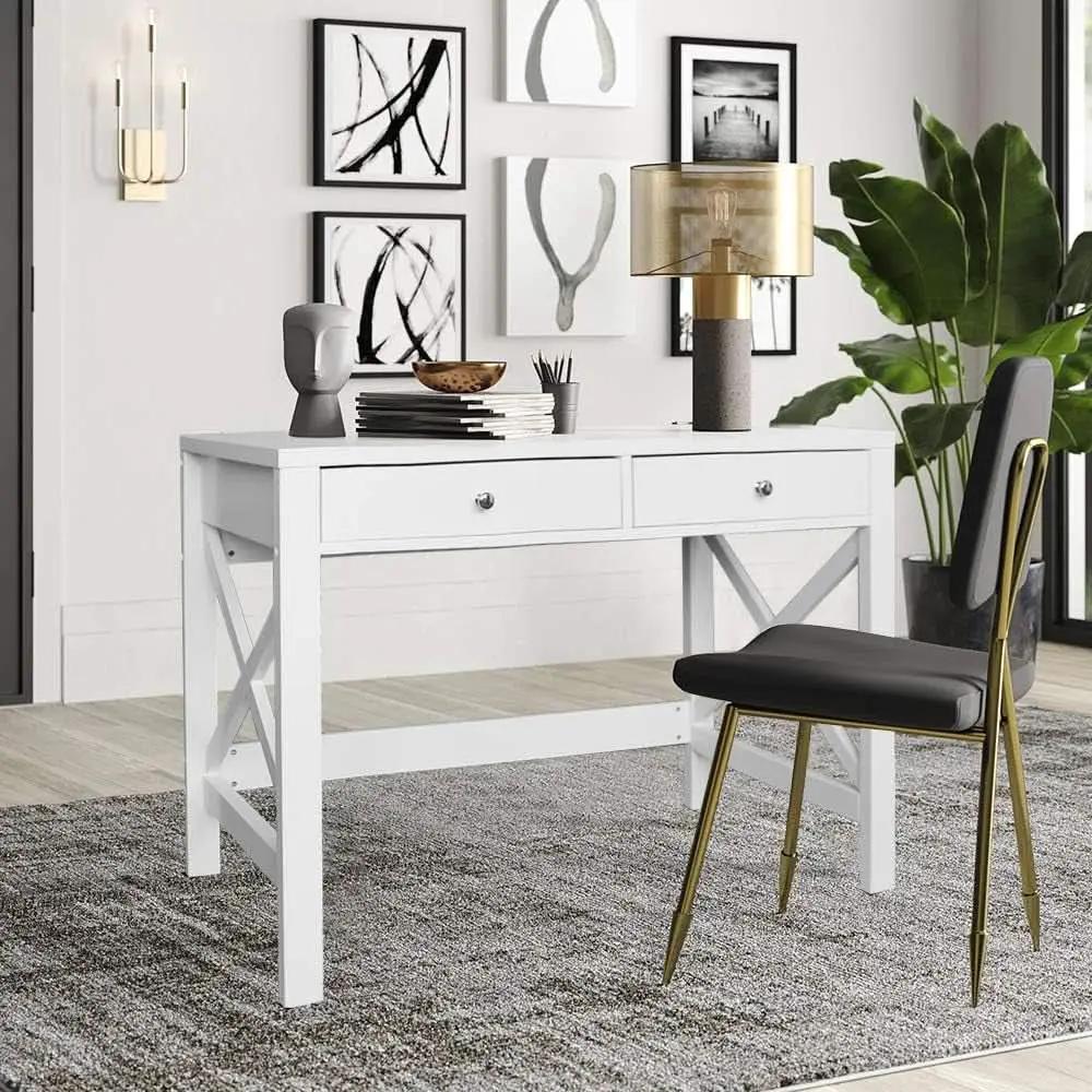 40 Inch White Computer Desk For Home Office Use And Study from PriceLows™