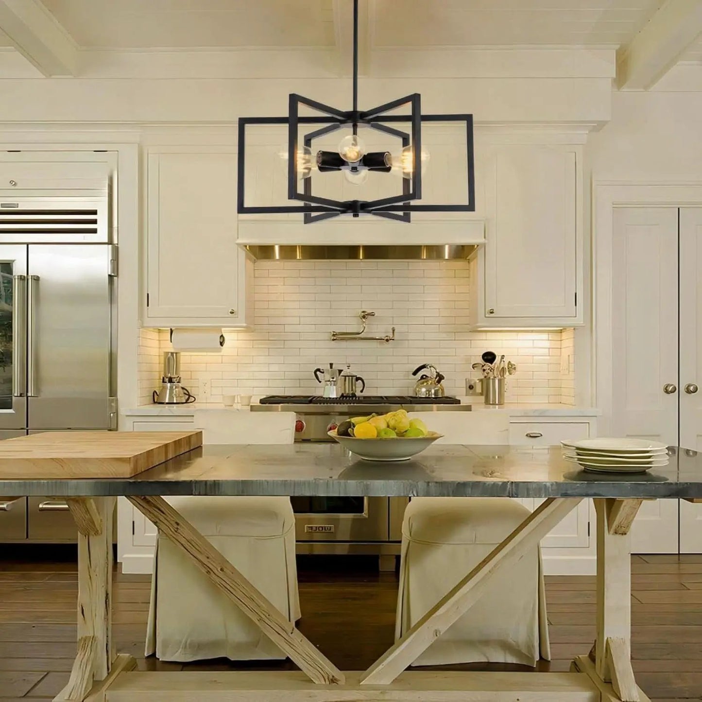 Black 23 Inch Farmhouse Chandelier For Dining Room from PriceLows™