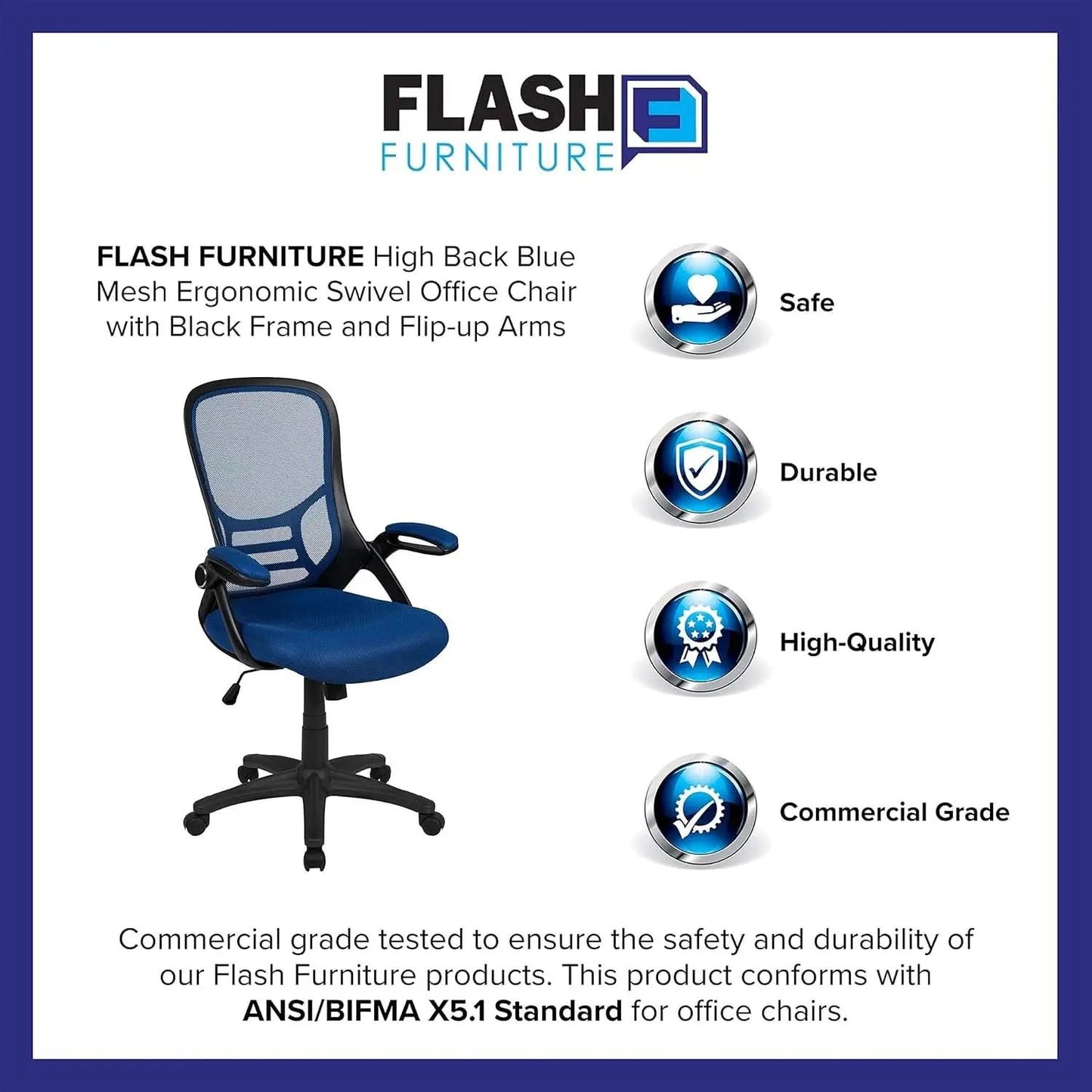 Swivel Office Chair With Lumbar Support And Flip Up Armrests from PriceLows™