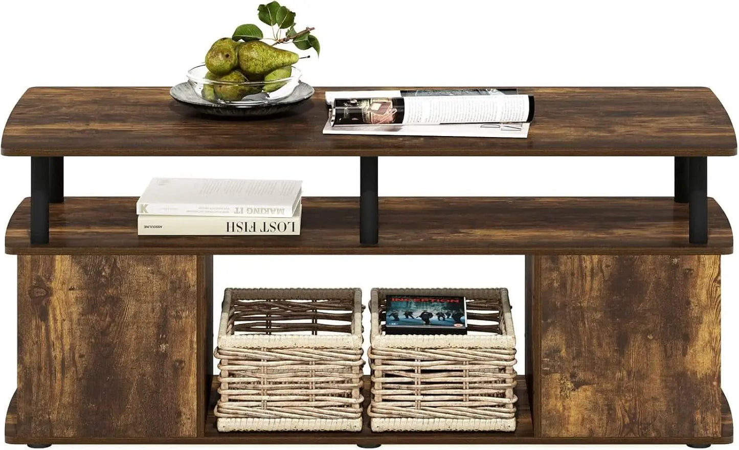 TV Stand For 50 Inch TVs Amber Pine Black Rustic Modern from PriceLows™