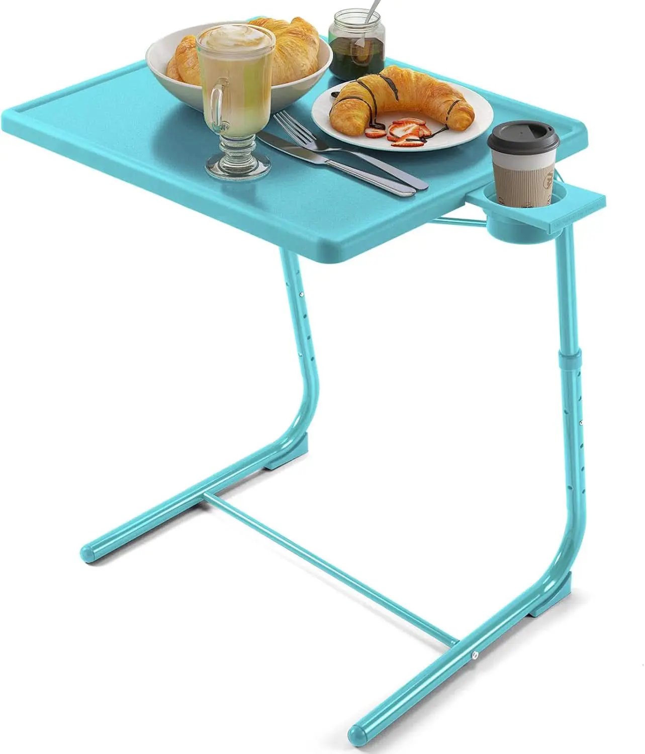Adjustable TV Tray Table Azure With 6 Height 3 Tilt Angles from PriceLows™