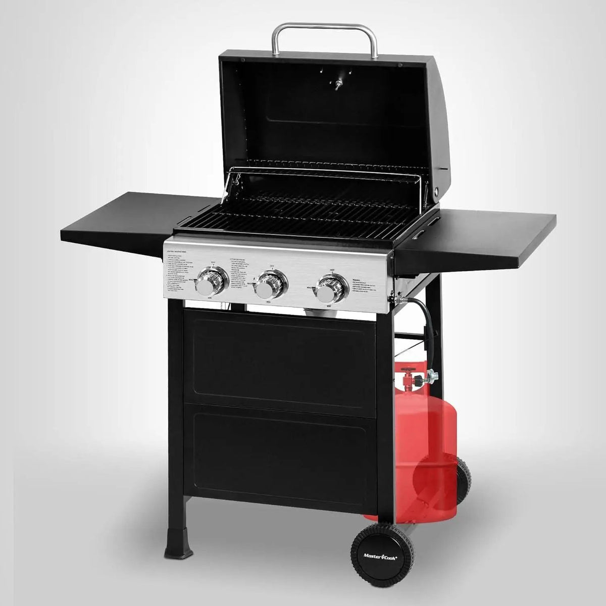 3-Burner Propane Gas Grill With Foldable Side Shelves 30,000 BTU Stainless Steel Outdoor Grill from PriceLows™