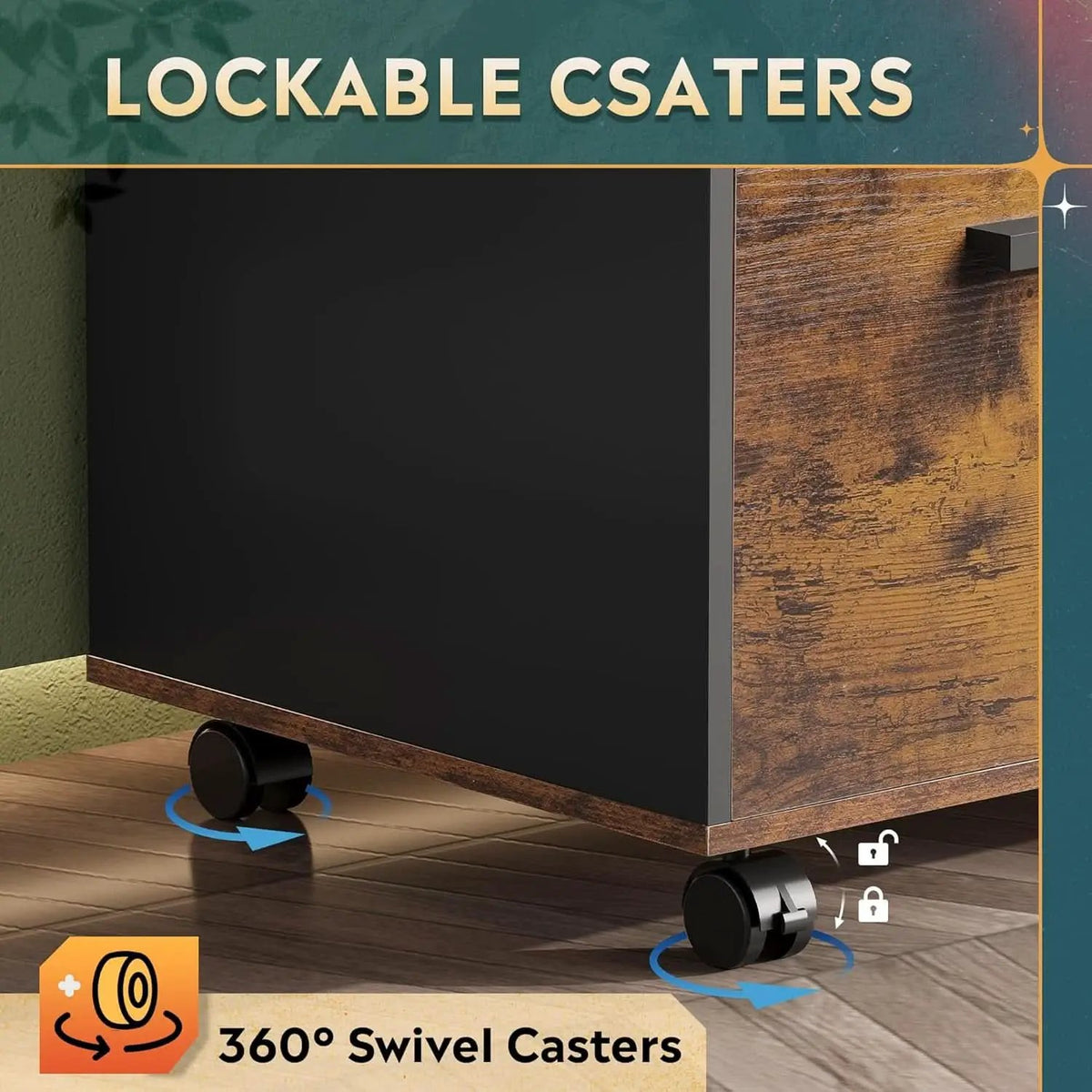 3 Drawer Wood File Cabinet With Lock For Home Office from PriceLows™