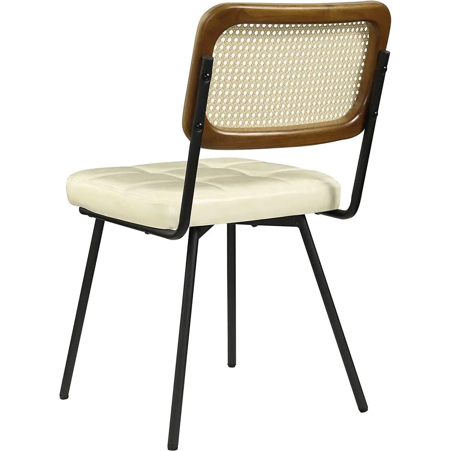 Rattan Dining Chairs Set Of 2 With PU Leather Cushions from PriceLows™
