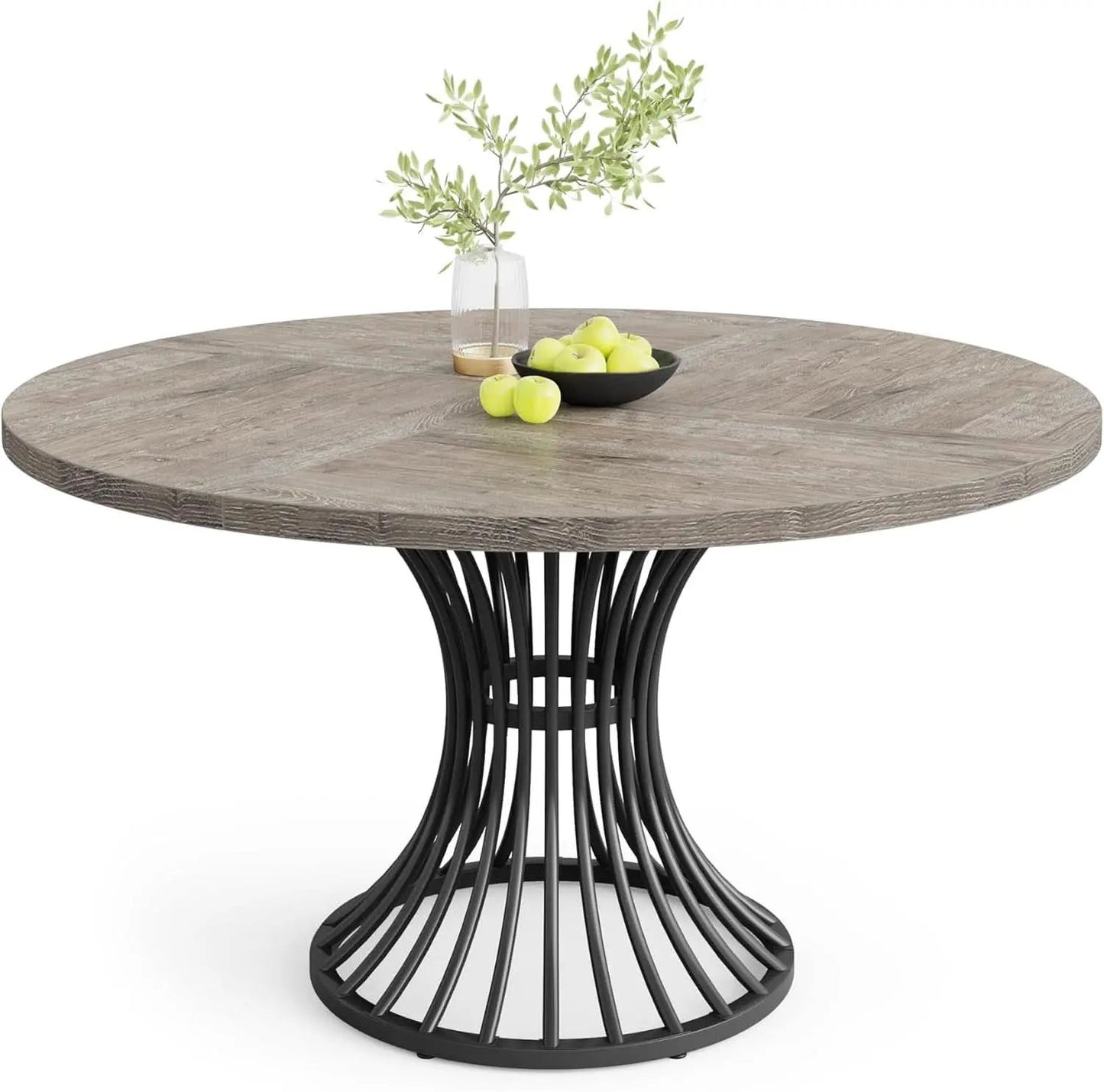 Round Dining Table 47 Inch Grey For Kitchen And Living Room from PriceLows™