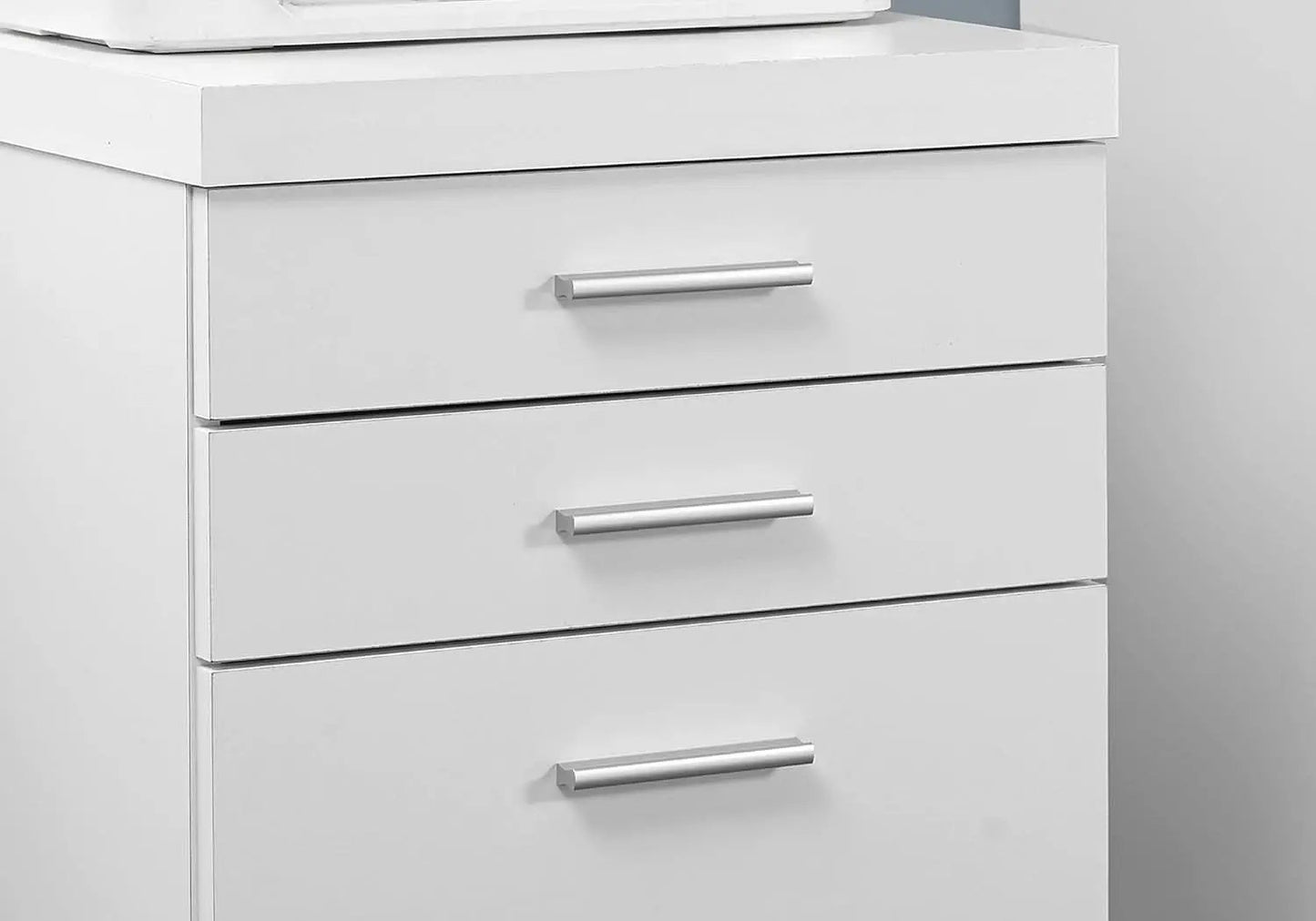 White Hollow Core 3 Drawer File Cabinet On Castors from PriceLows™