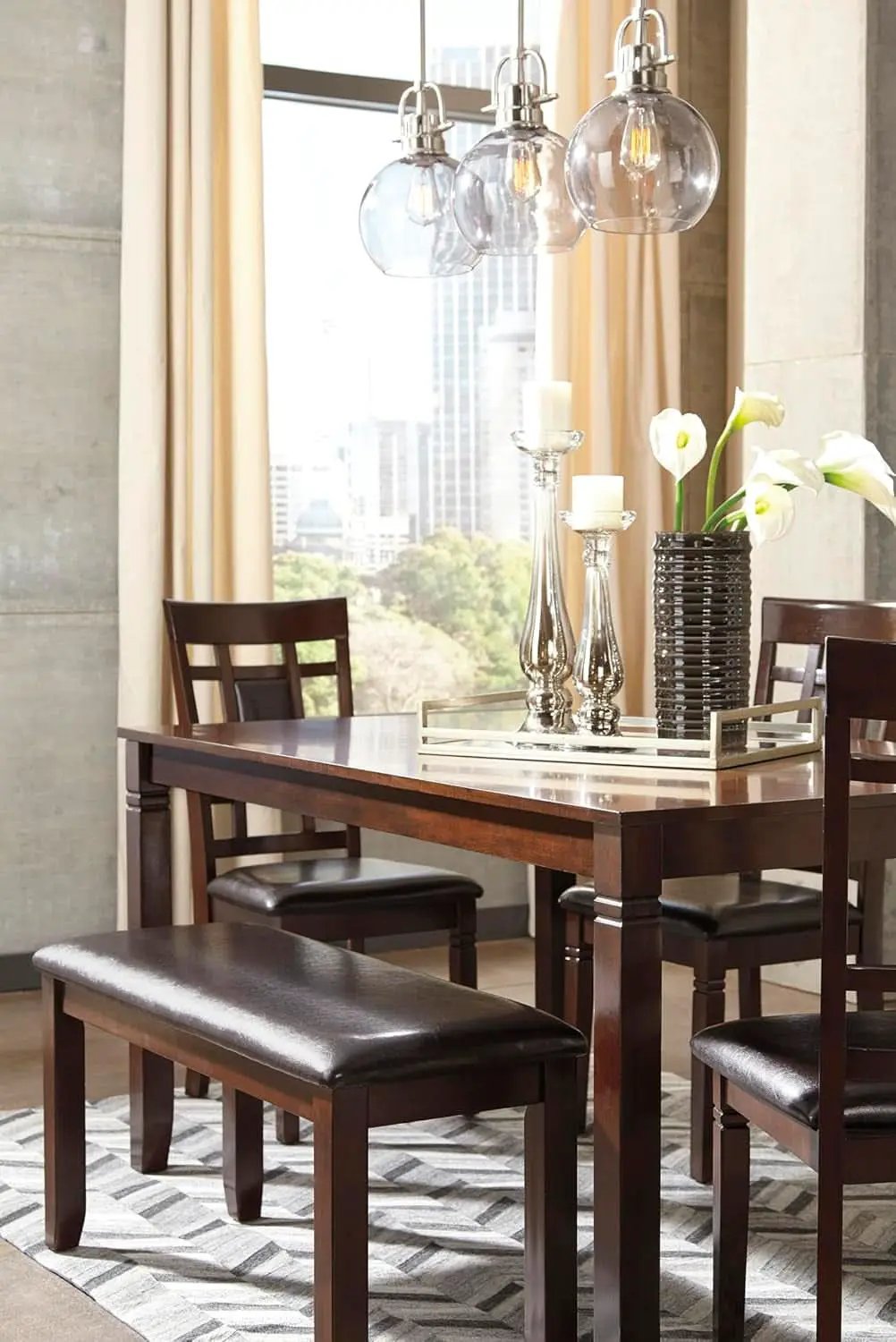 Brown Contemporary Engineered Wood Dining Table Set from PriceLows™