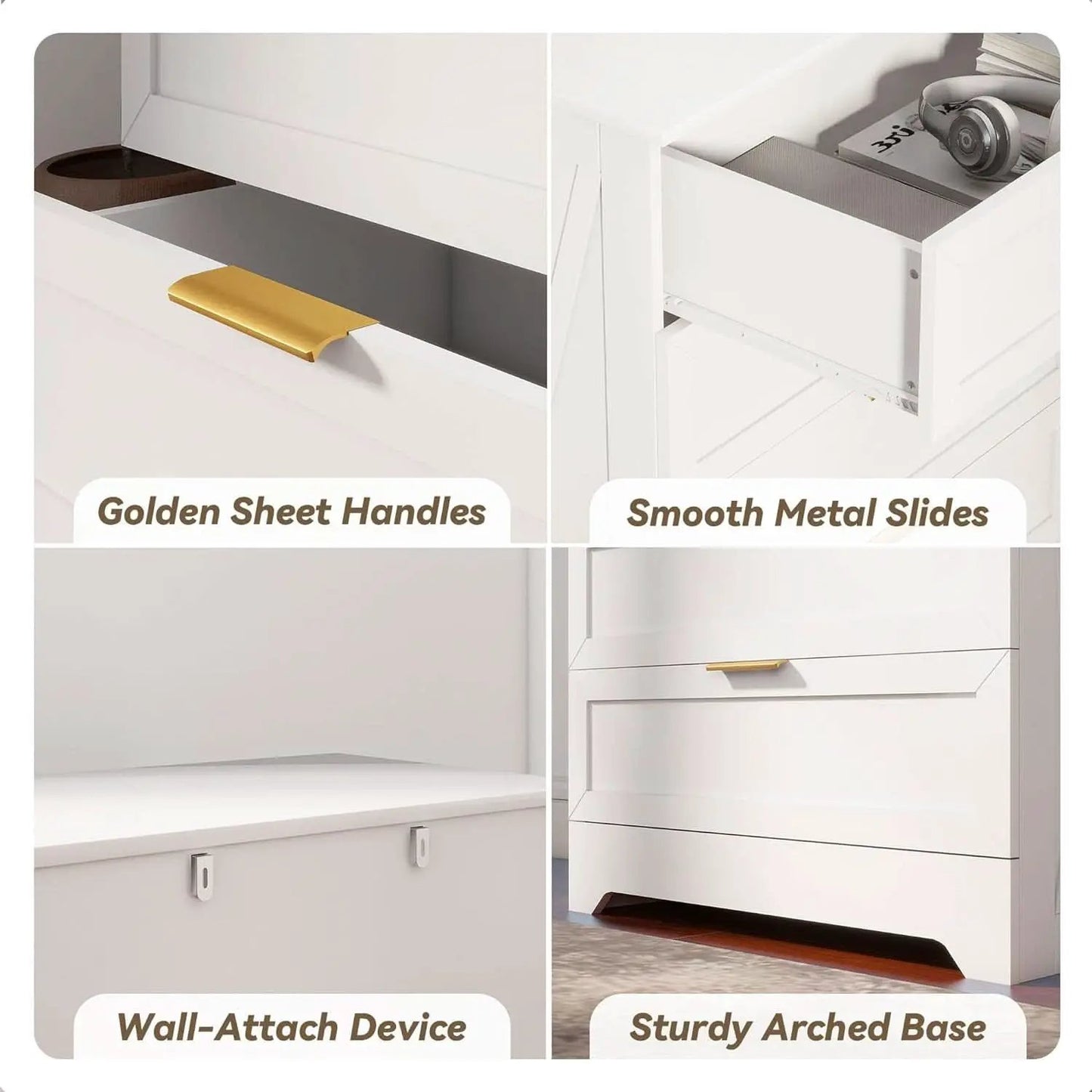 White Lofty Hardwood Dresser With Generous Drawers from PriceLows™