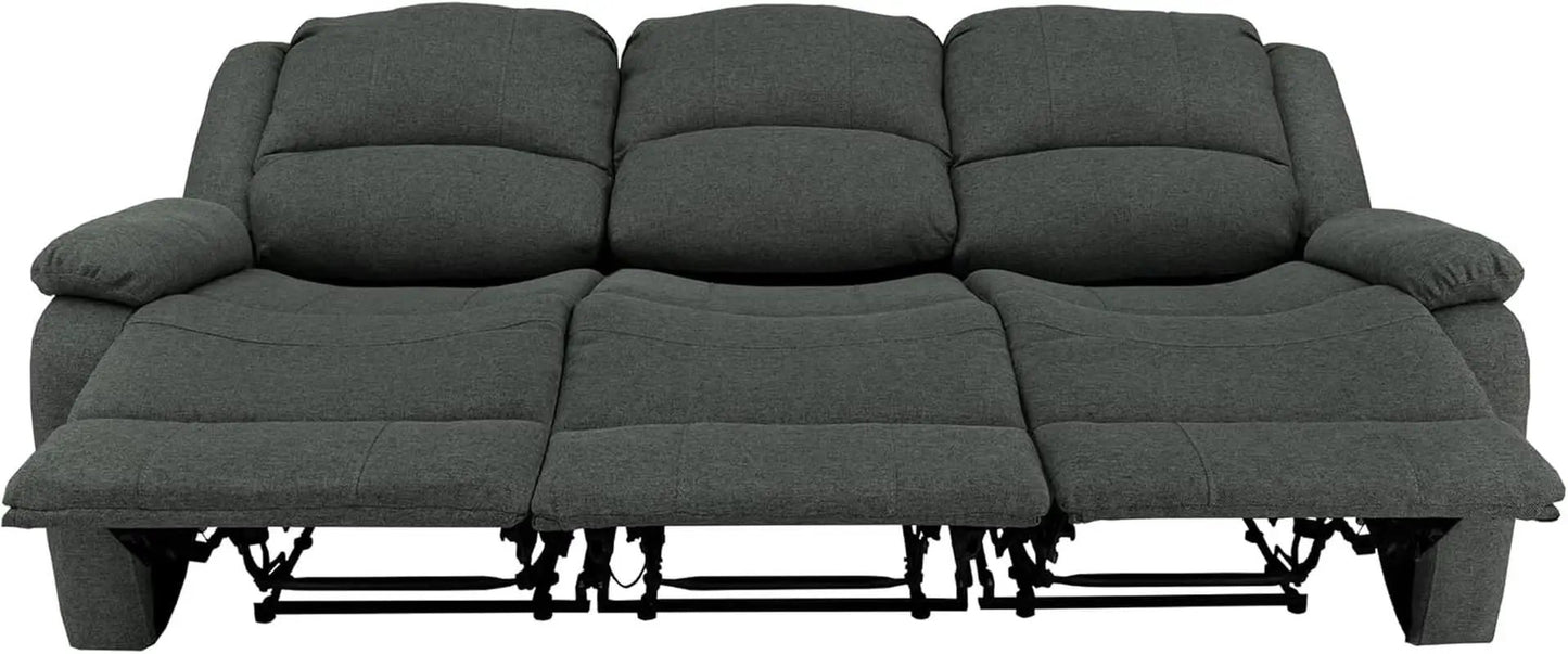 80-Inch RV Triple Recliner Sofa With Convertible Console from PriceLows™