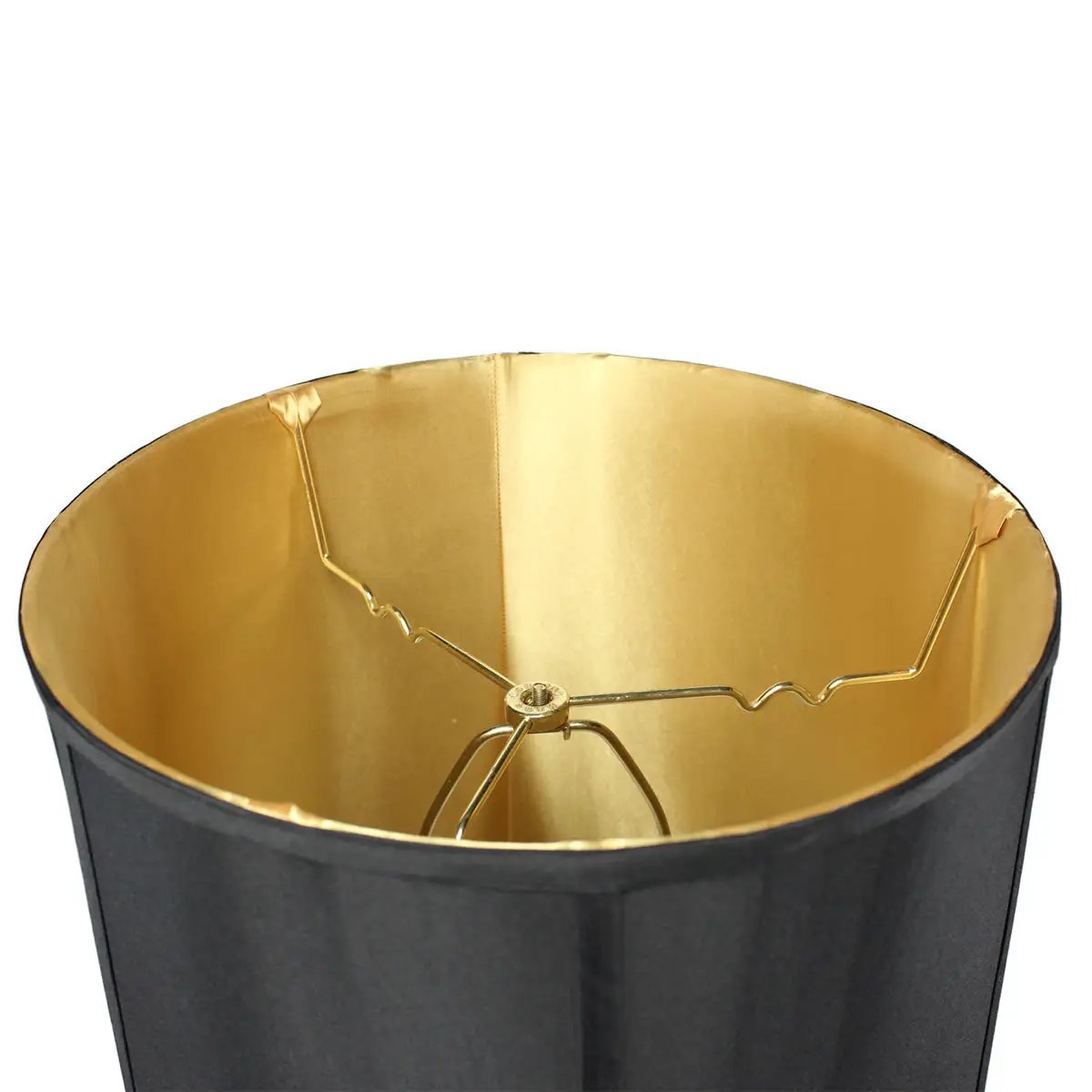 Drum Lamp Shade | 14X16X17 Inches | Black Shantung | Tall Table Lamp