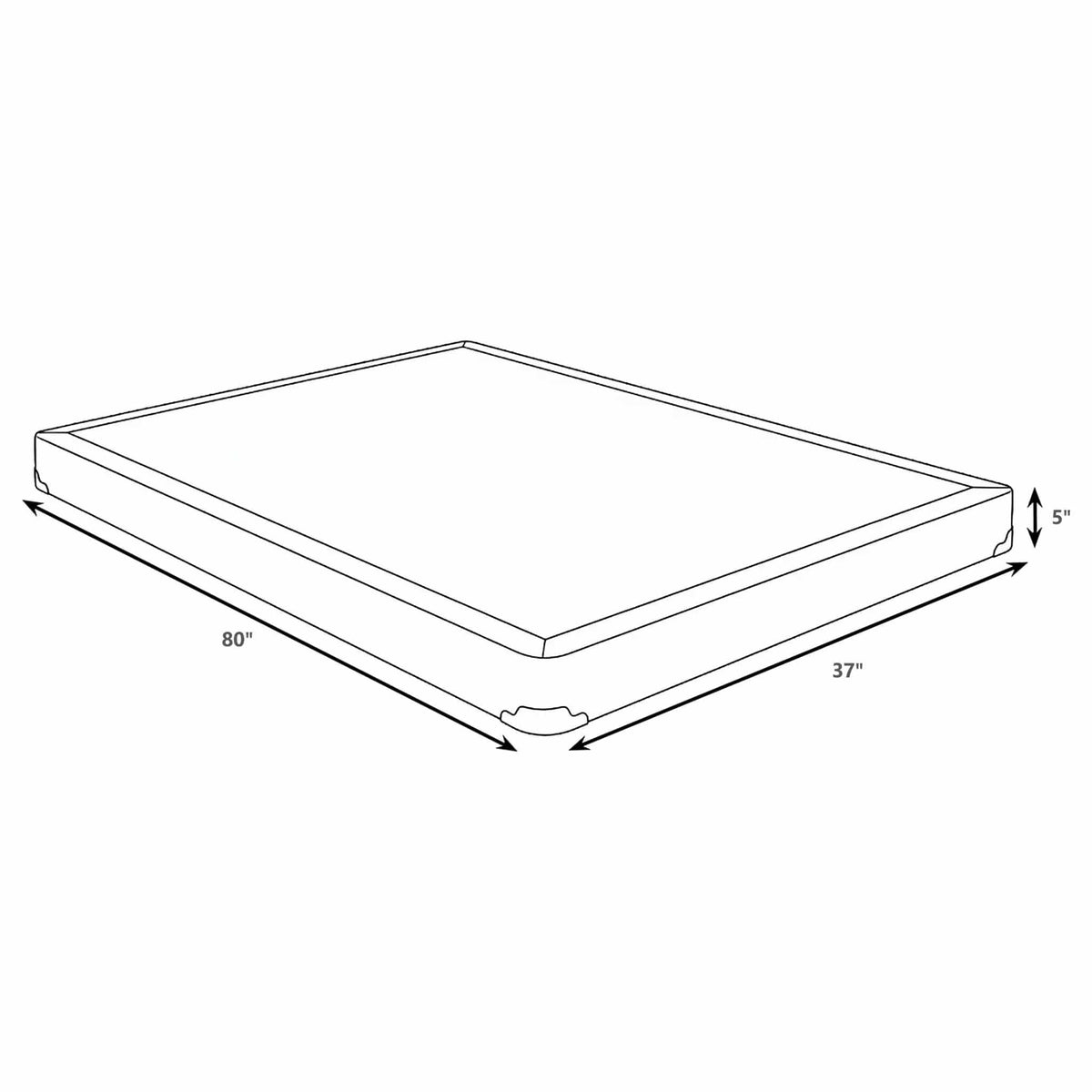 Mercer 5-inch Twin XL Low Profile Box Spring Foundation | 37 x 80 x 5 in | Home Office Furniture | Home Office