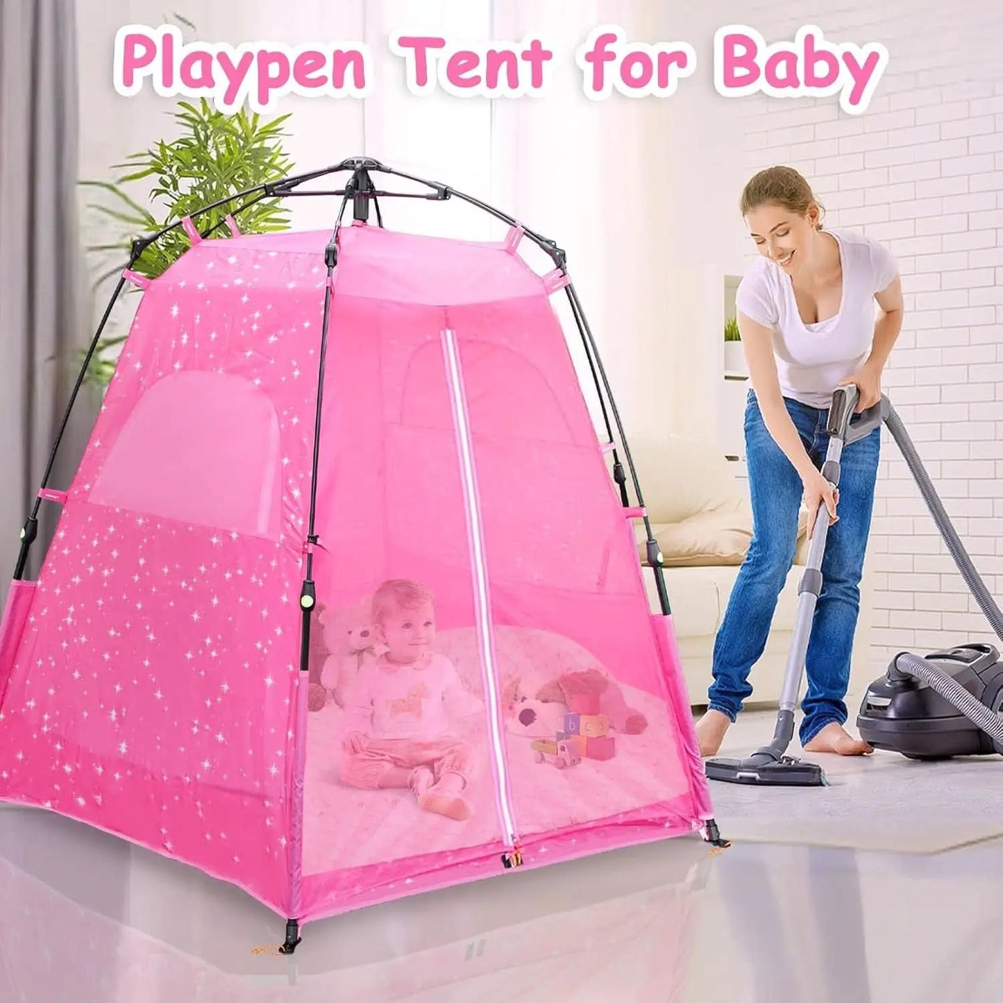 Kids Pop Up Play Tent 78x66 Inch Princess Castle Playhouse from PriceLows™