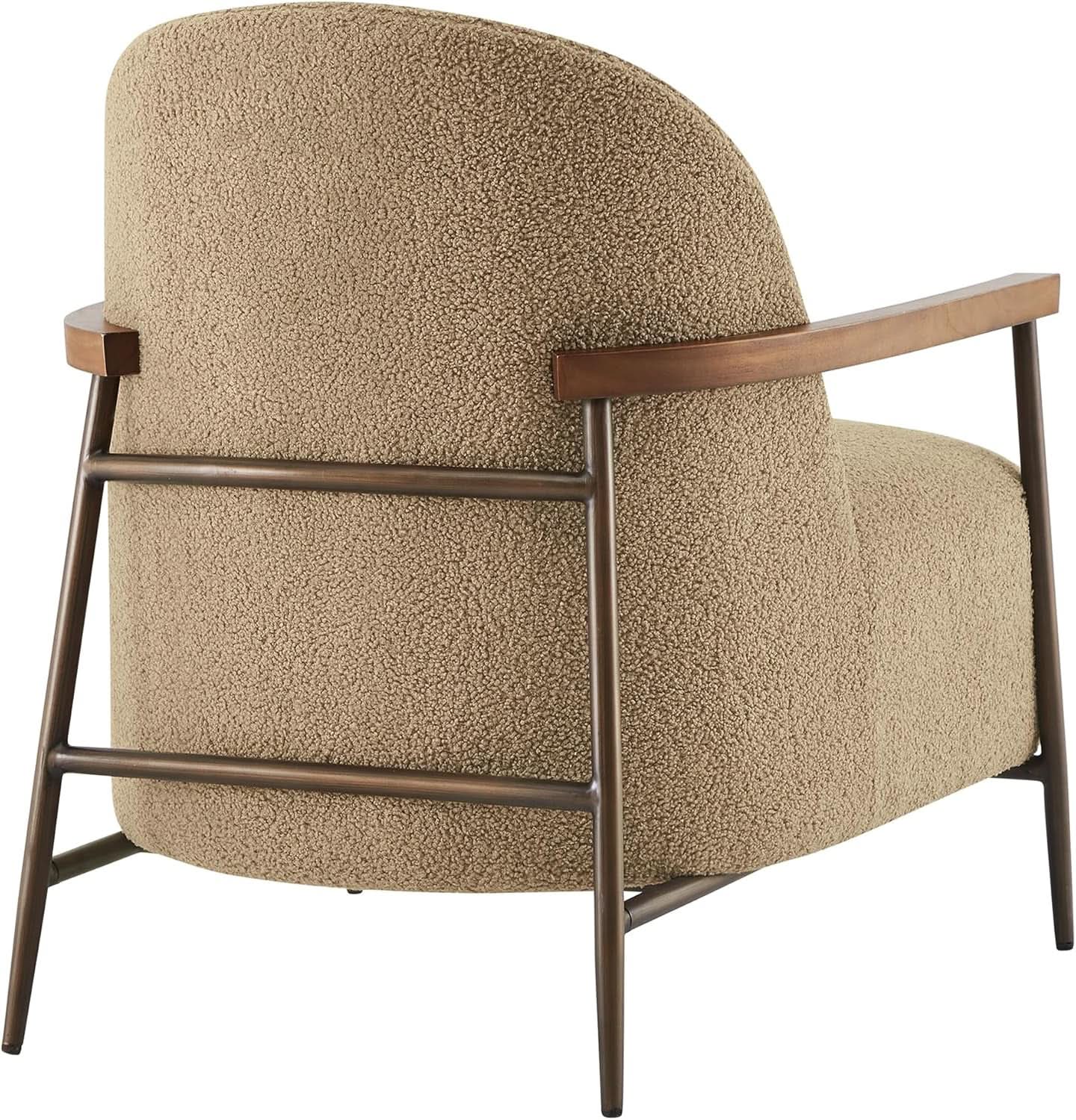 Camel Faux Sherpa Upholstered Armchair Modern Collection from PriceLows™