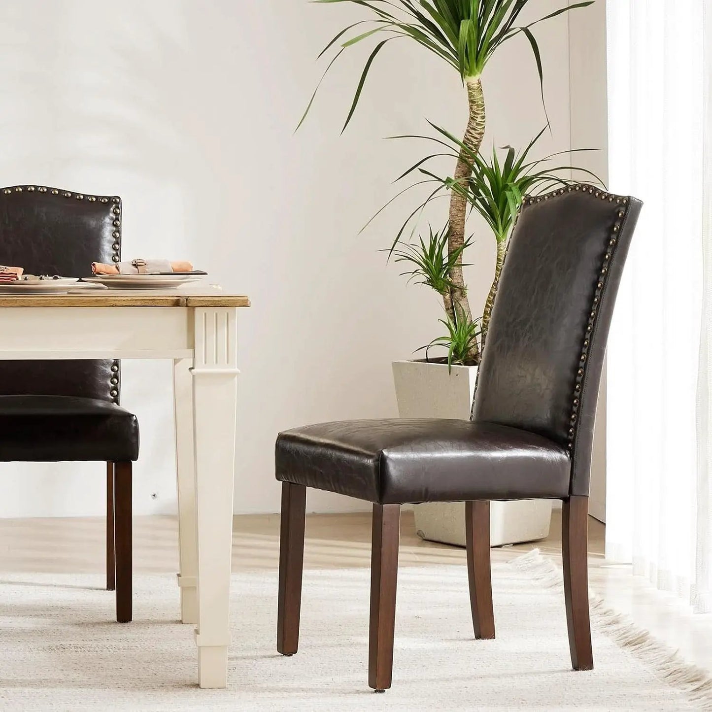 Six Piece Dark Brown Dining Chairs Living Room Set from PriceLows™
