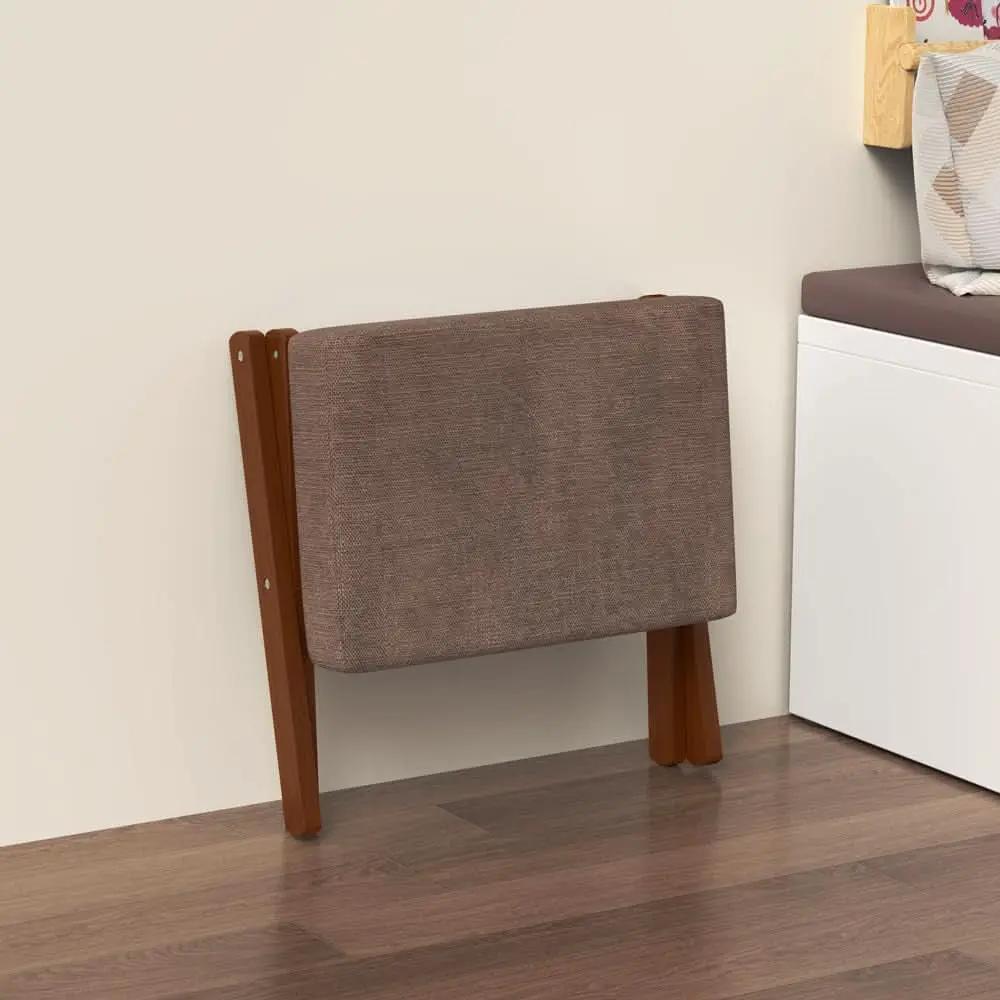 Espresso Brown Foldable Bamboo Footstool Dense Foam from PriceLows™