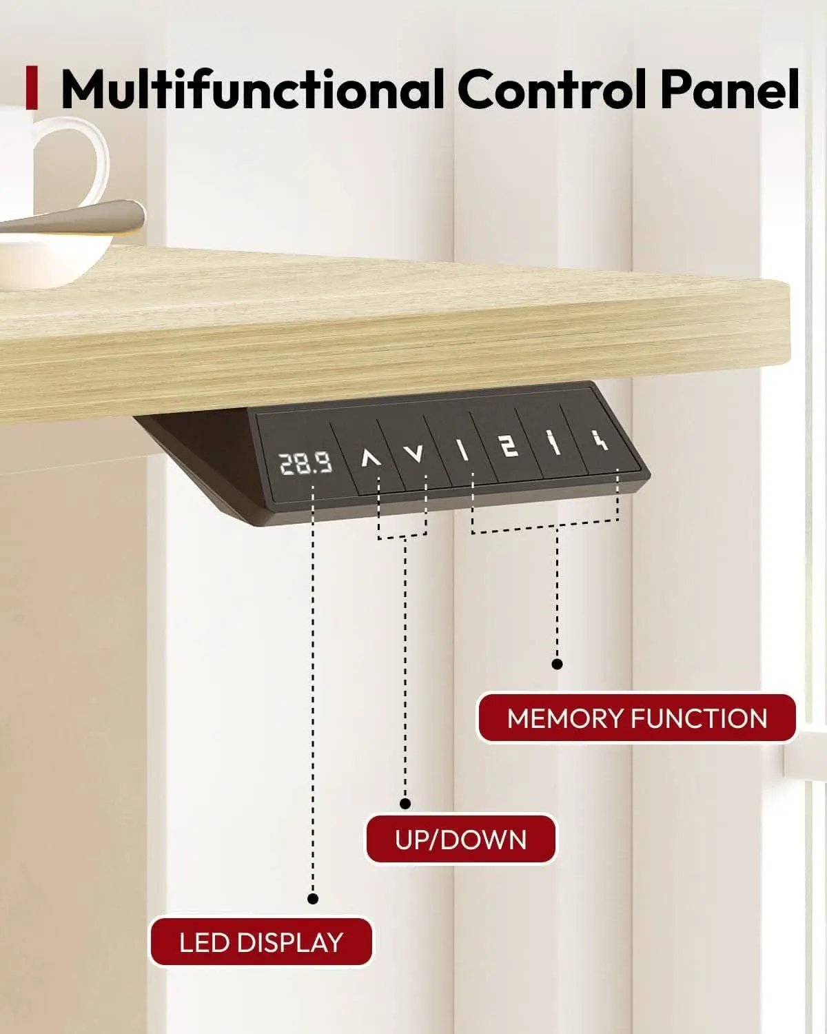 Electric Height Adjustable Standing Desk 79x32 White from PriceLows™