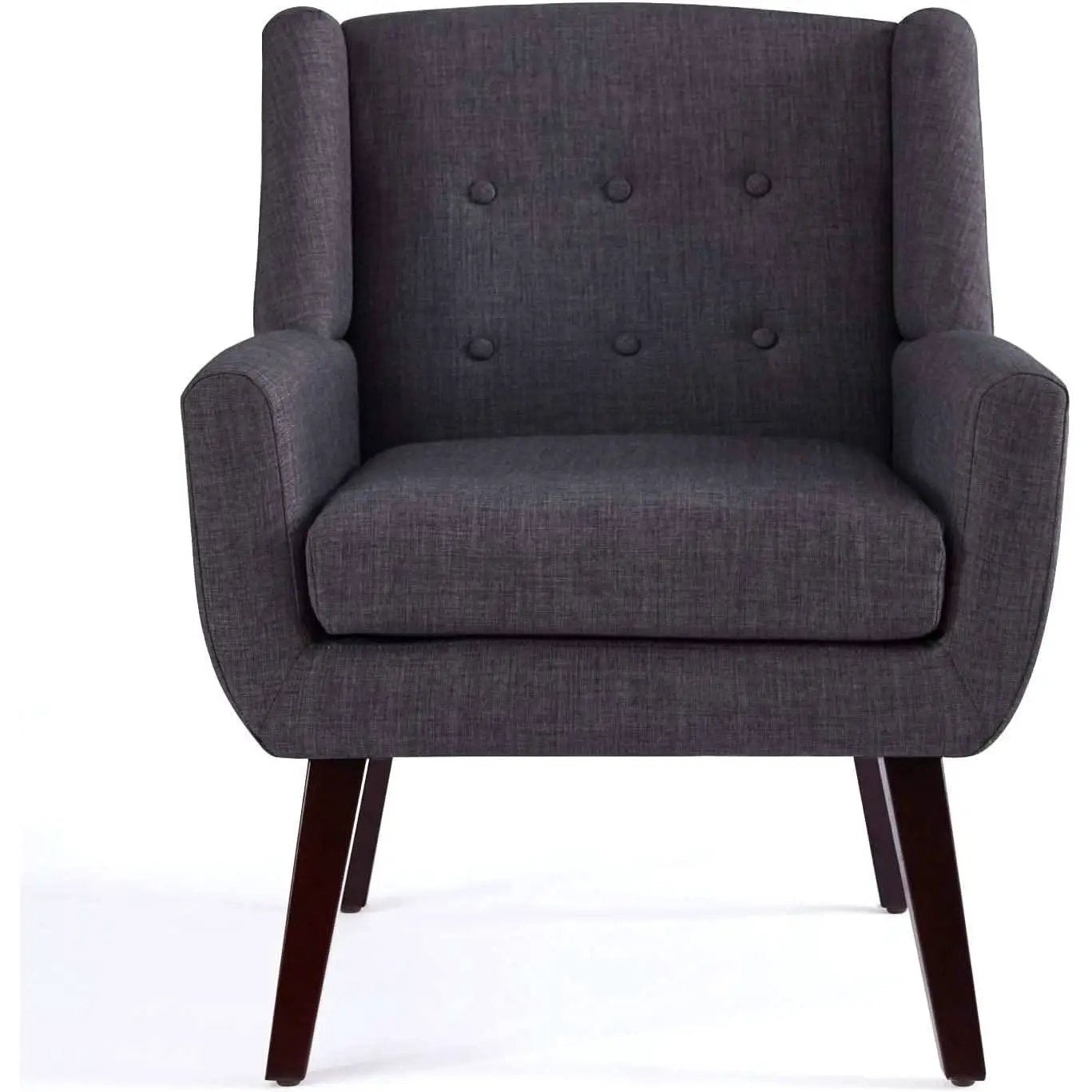 Grey Button Tufted Fabric Living Room Accent Chair from PriceLows™