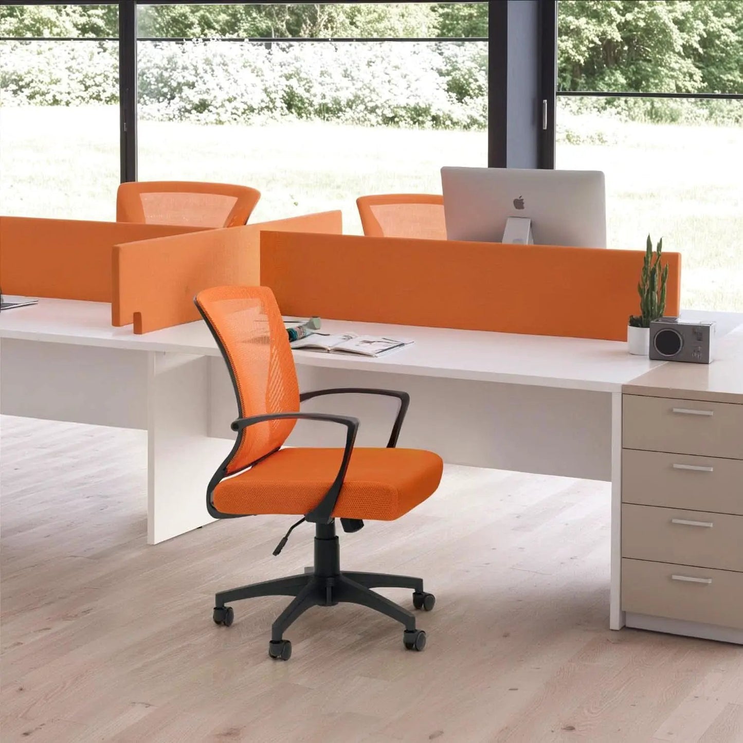 Orange Mesh Office Chair With Ergonomic Lumbar Support from PriceLows™