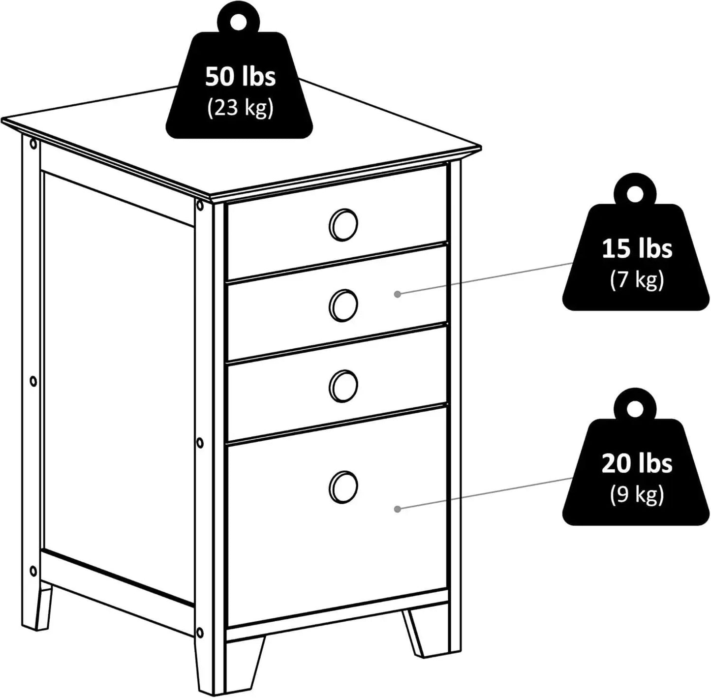 Studio File Cabinet Honey Finish With Three Drawers from PriceLows™