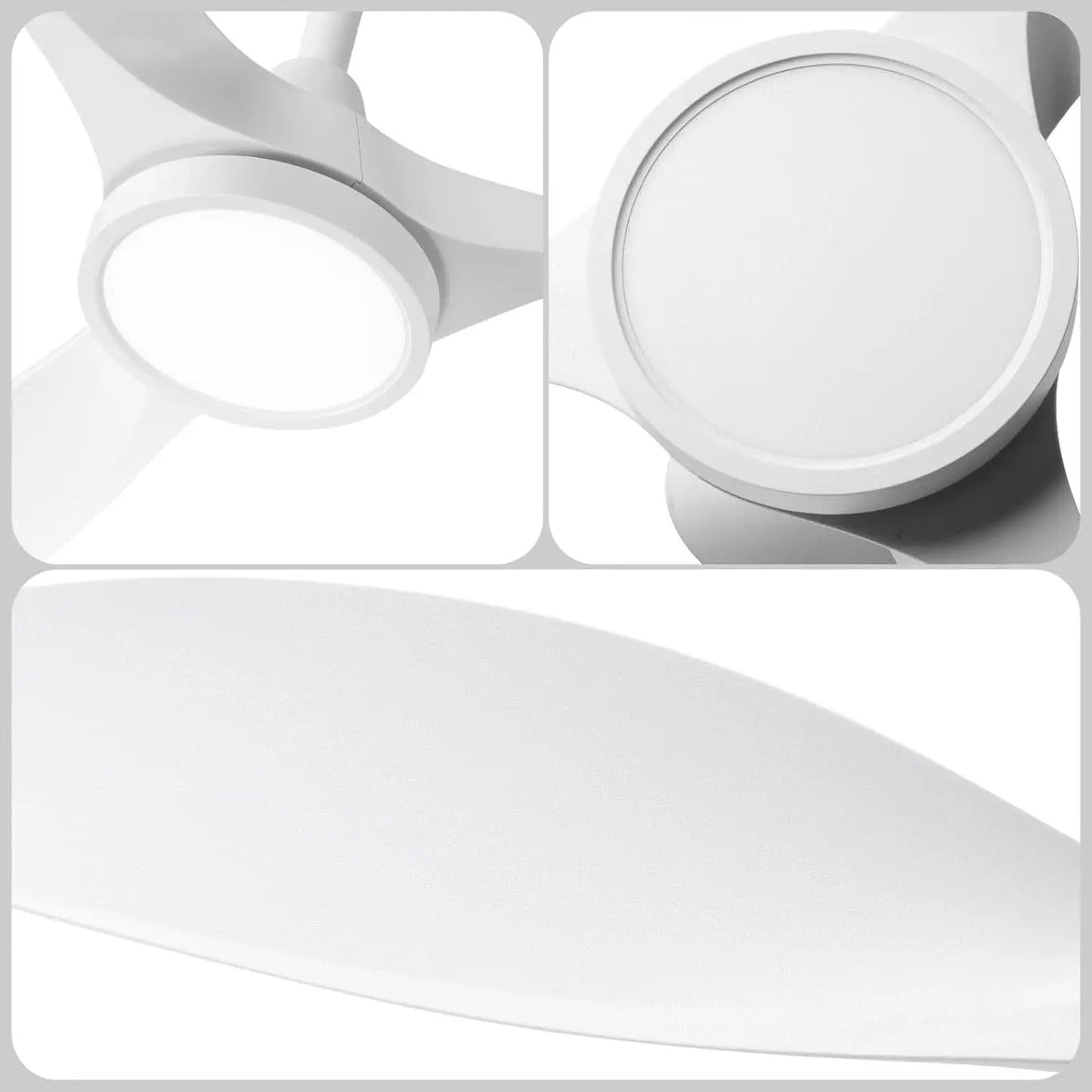 52 Inch White Energy Efficient Ceiling Fan With LED Light from PriceLows™
