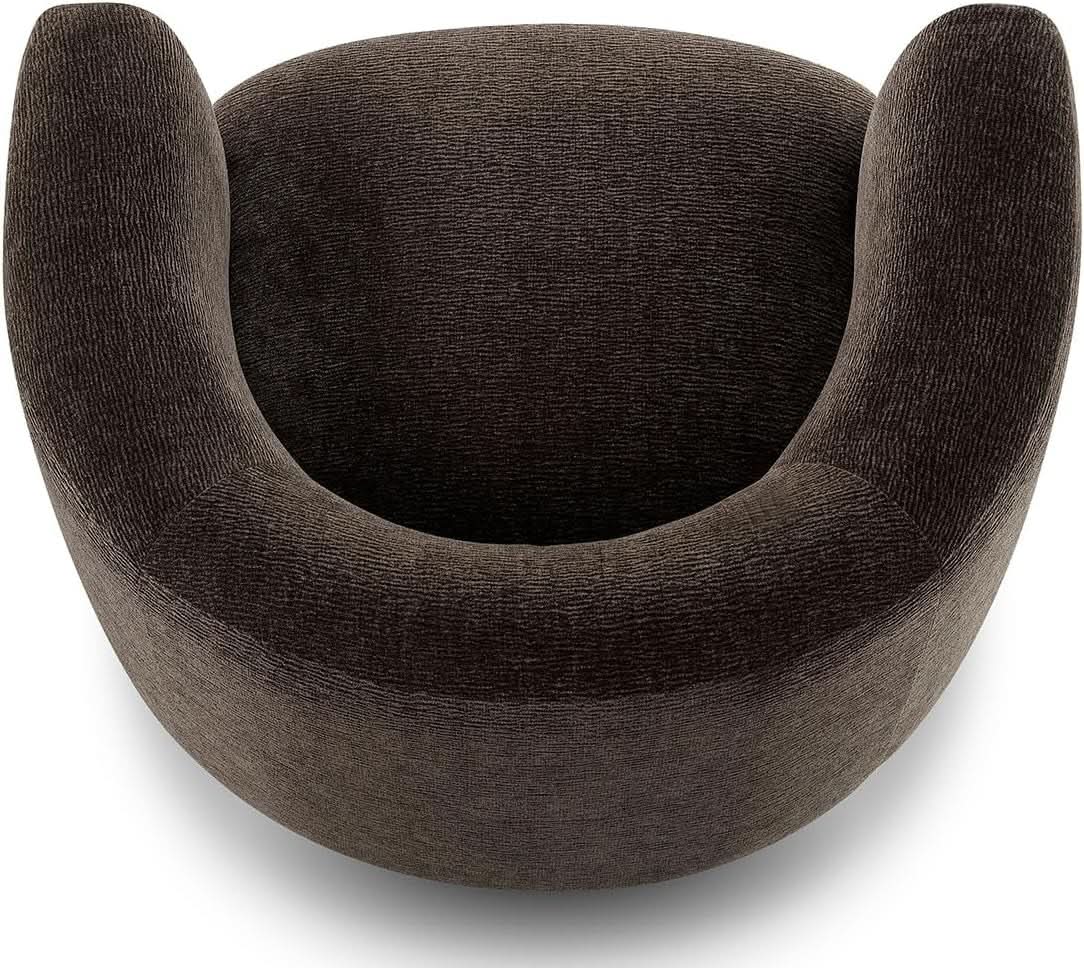 360 Degree Swivel Chair Espresso Velvet Upholstery from PriceLows™