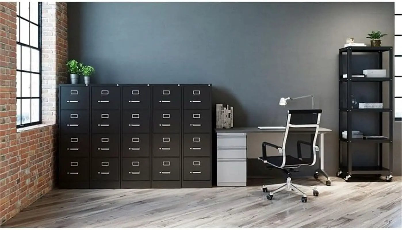 Hirsh 25 Deep 4 Drawer Vertical File Cabinet Black from PriceLows™