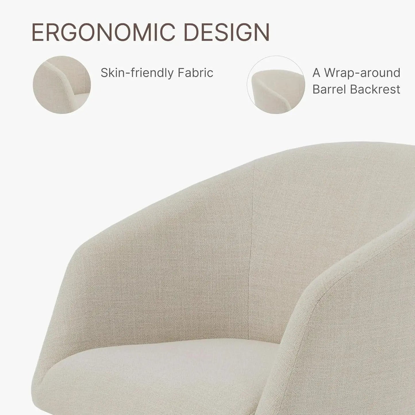 360 Degree Modern Swivel Linen Dining Chairs Set Of 4 from PriceLows™