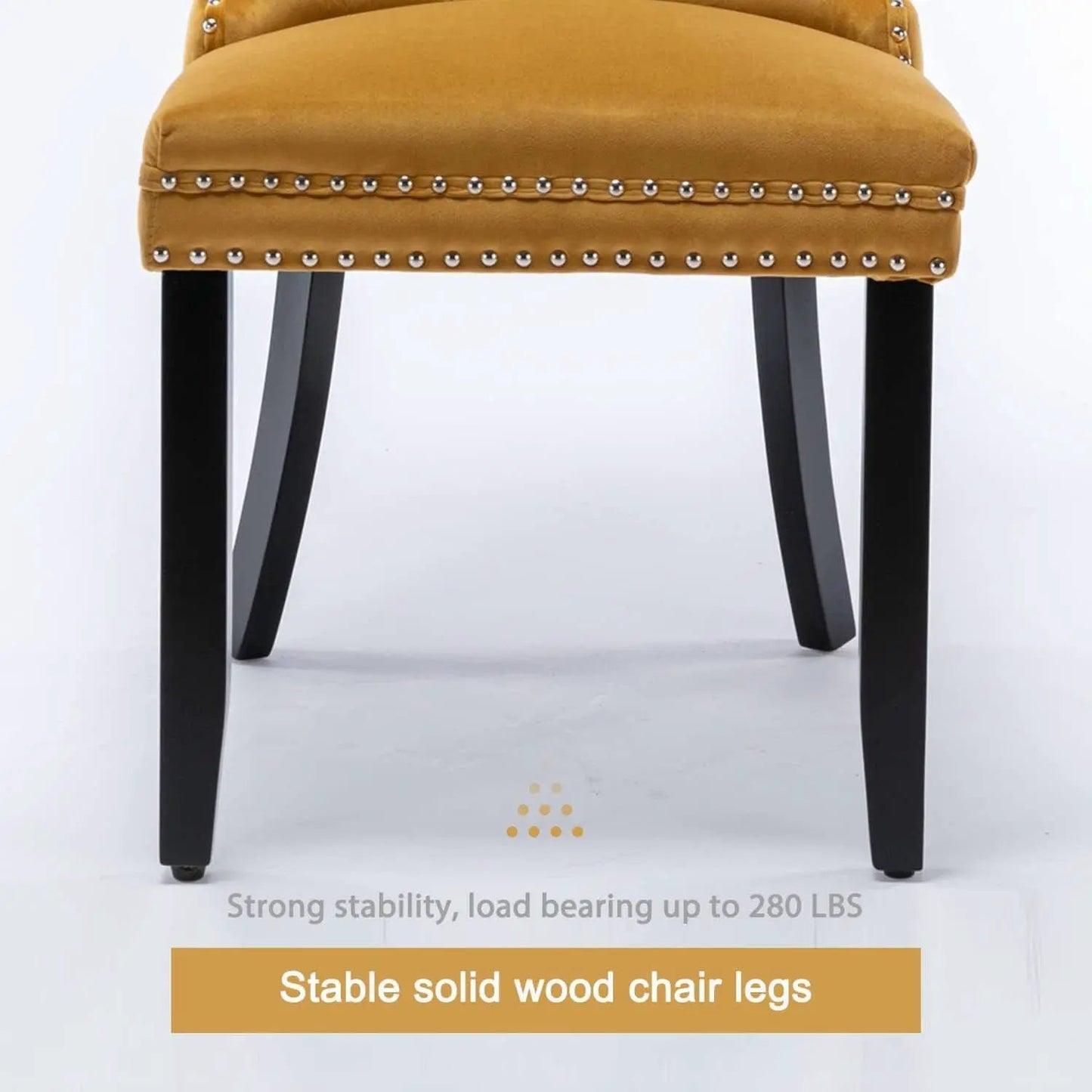 Velvet Tufted Dining Chairs Set Of Four Gold Finish from PriceLows™