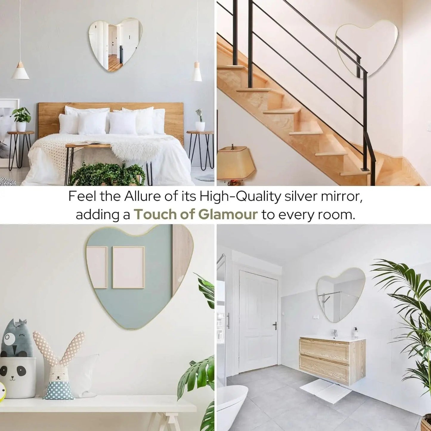 26 Inch Irregular Heart Wall Mirror For Home Decor from PriceLows™