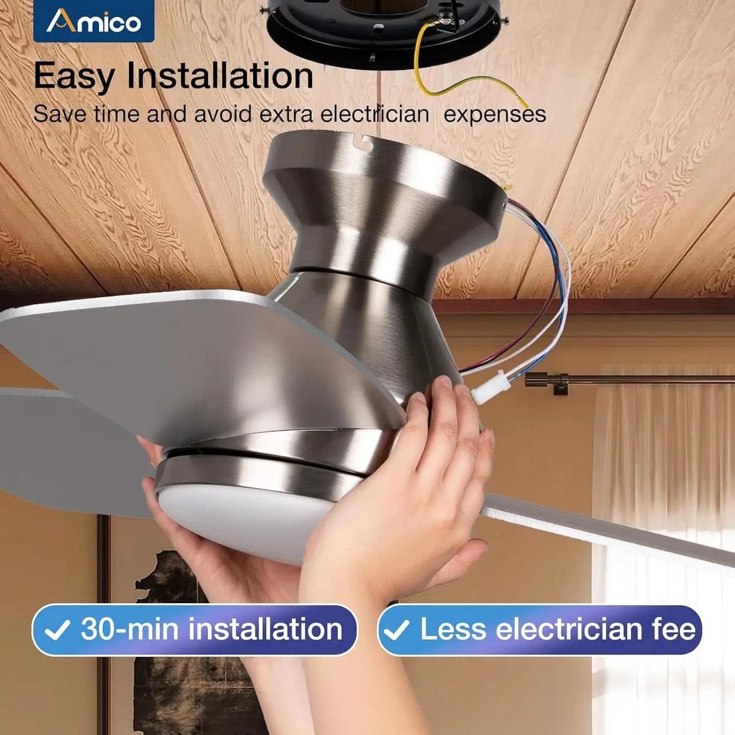 42 Inch Ceiling Fan With Dimmable Light And Remote from PriceLows™
