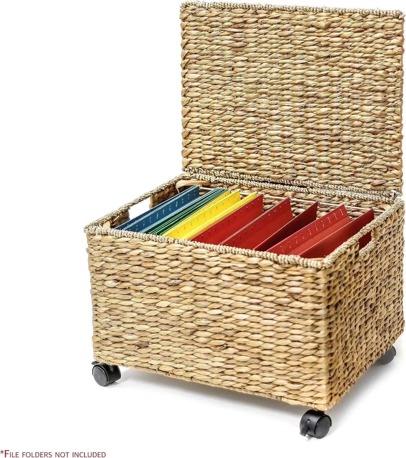 Wicker Rolling File Box Letter Size Natural For Office from PriceLows™