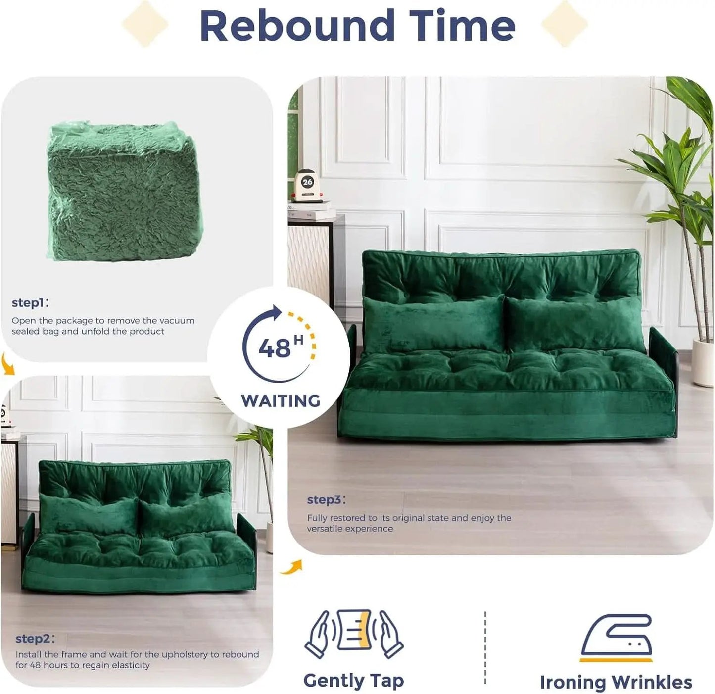 Green Adjustable Floor Sofa Bed Multifunctional Lounge from PriceLows™