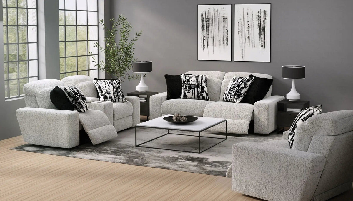 Darby Power Adjustable Headrest Power Reclining Console Loveseat | 87 x 46 x 37 in | Cotton | Living Room