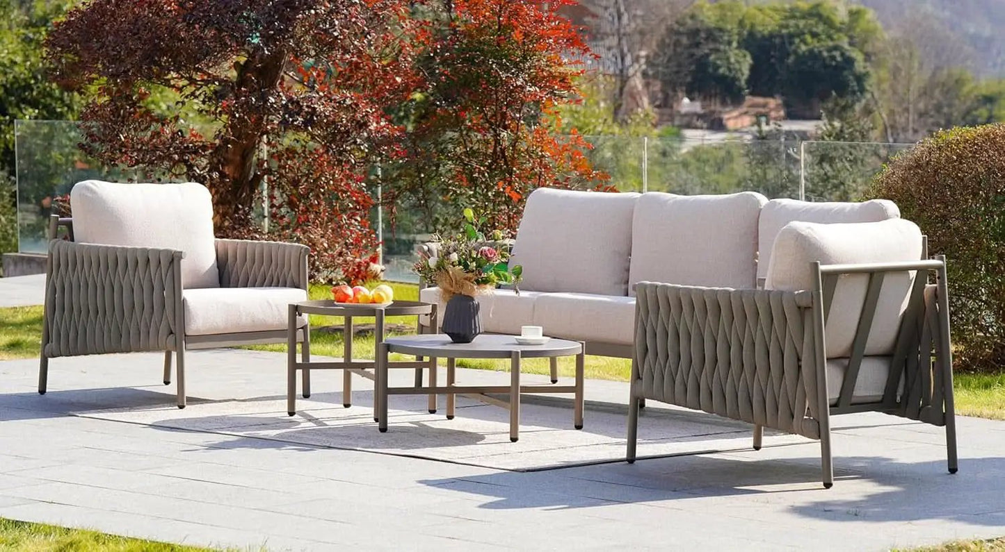 Modern 5-Piece Outdoor Sofa Set with Waterproof Cushions from PriceLows™