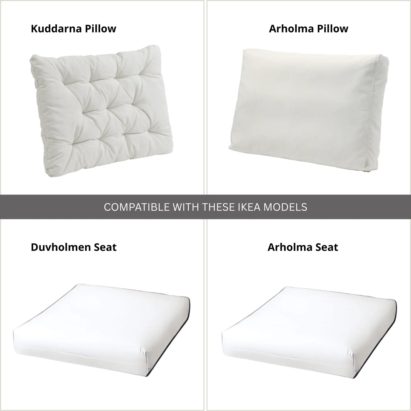 Blue Rain Outdoor Slipcover Set – 4 Pack (2 Pillow Covers + 2 Seat Covers) – Compatible with Select IKEA Cushions from PriceLows™