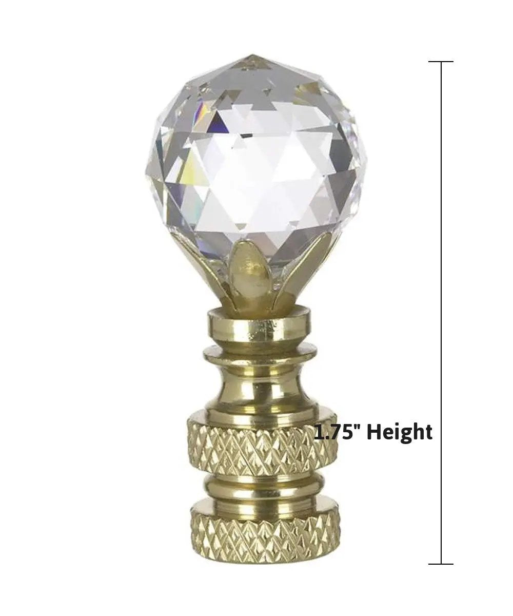Ceiling Fan Pull | Multi Faceted Crystal | 12 Inch Polished Brass Chain | 2 Inch