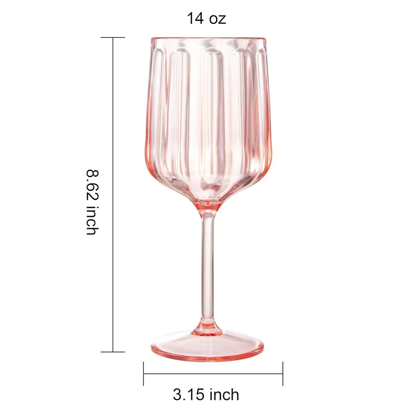 Khen Acrylic Lucia Stemmed Goblets - Set of 6 |14oz | Pink from PriceLows™
