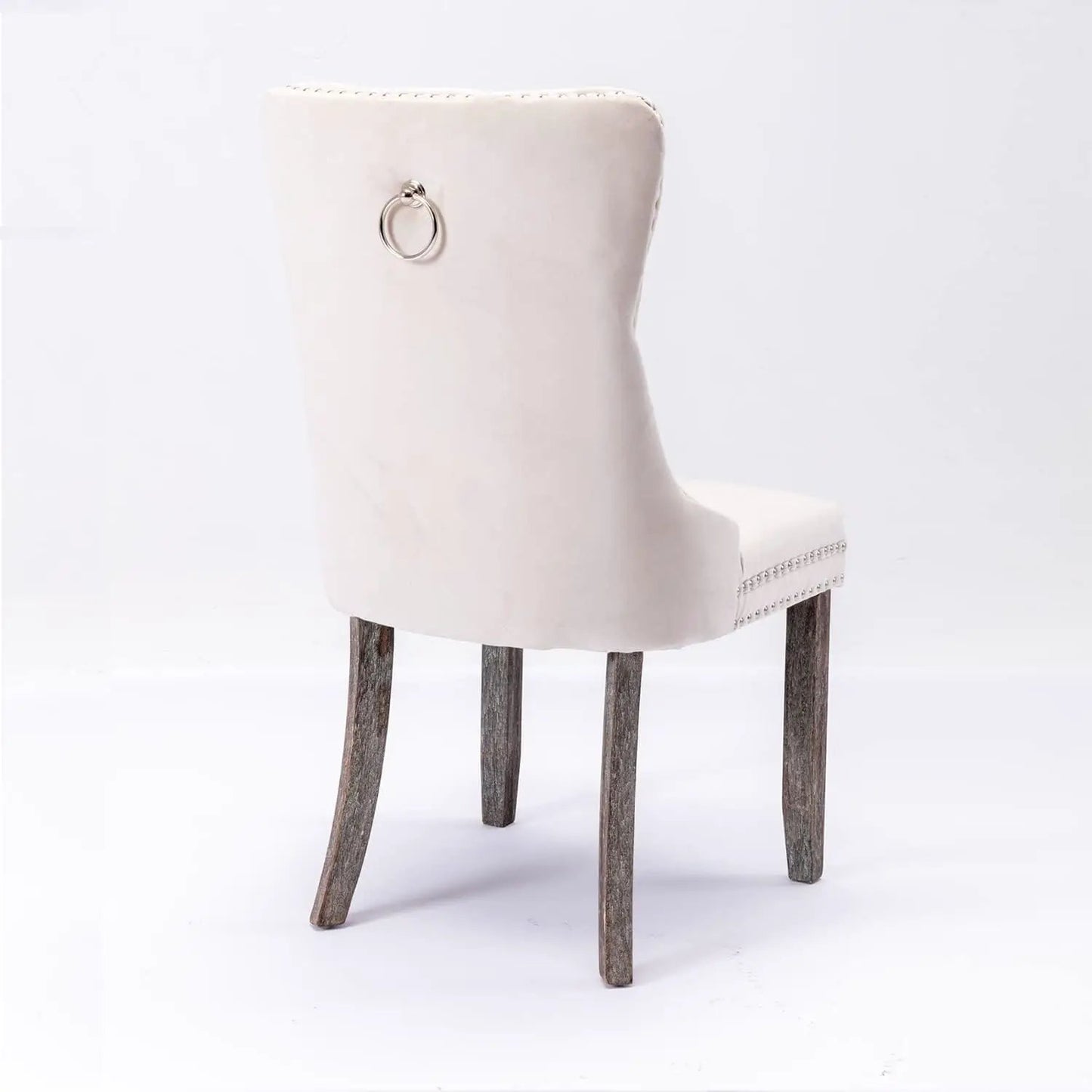Velvet Dining Chairs Set of 6, Tufted Dining Room Chairs with Button Back, Nailhead Trim, Upholstered Dining Chairs for Kitchen, Bedroom, Restaurant (Beige) from PriceLows™