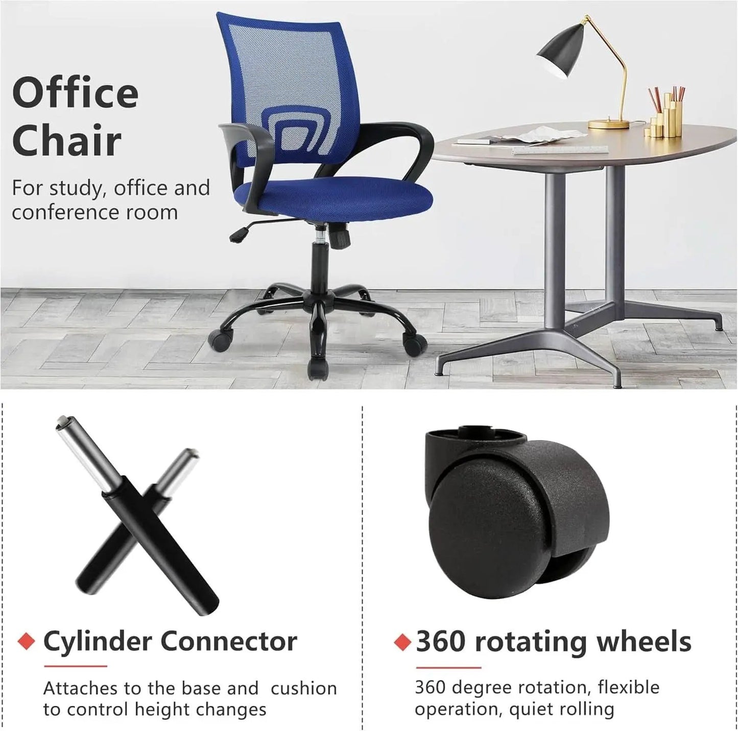 Ergonomic Office Chair With Adjustable Lumbar Support Blue from PriceLows™