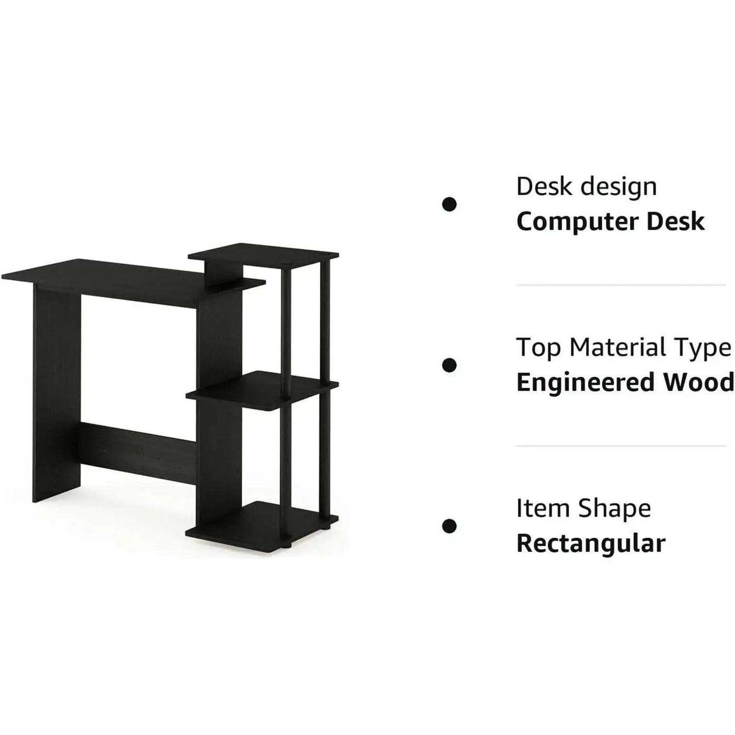 Compact Desk With Square Shelves For Home Office Printer from PriceLows™