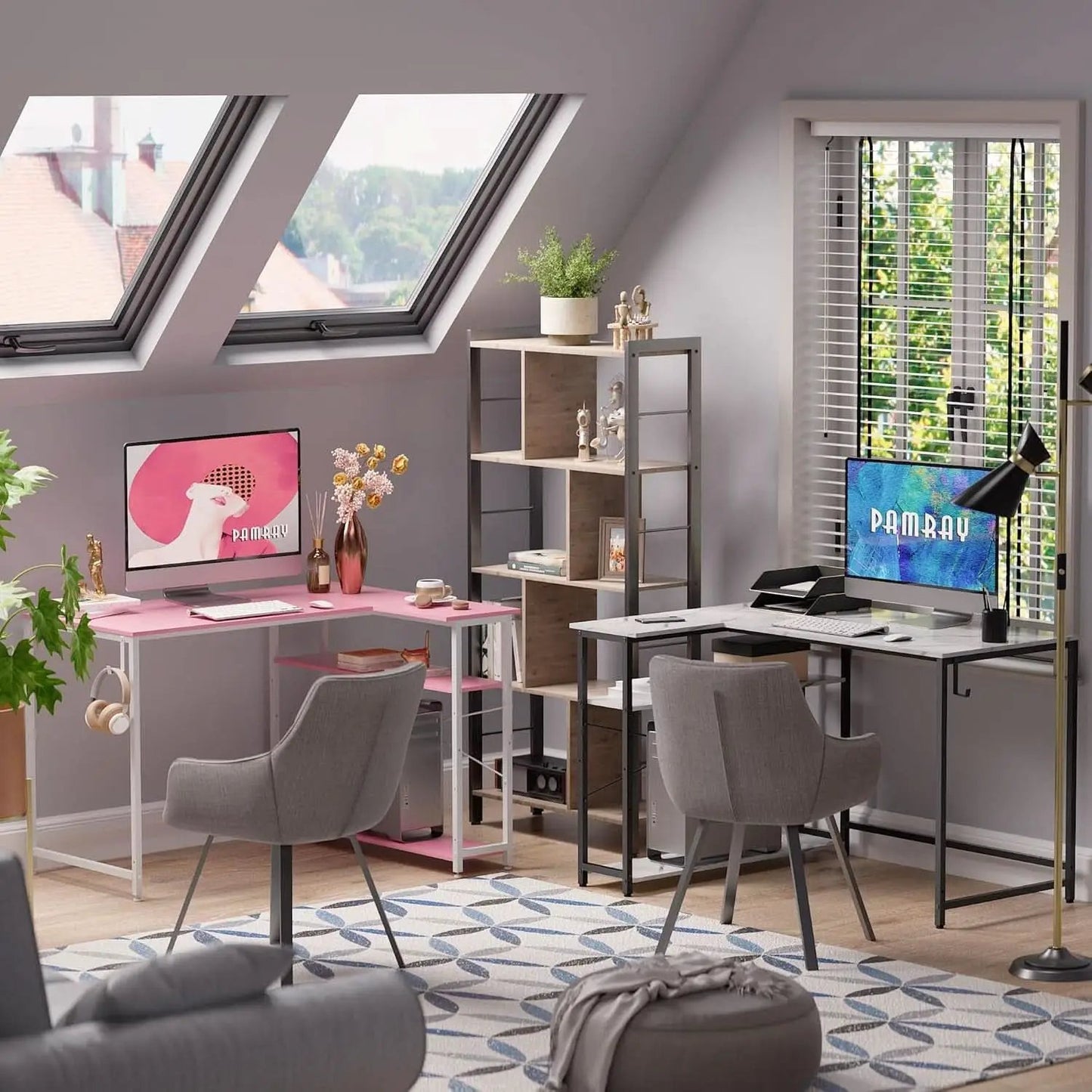 43-Inch L-Shaped Computer Desk With Reversible Shelves from PriceLows™