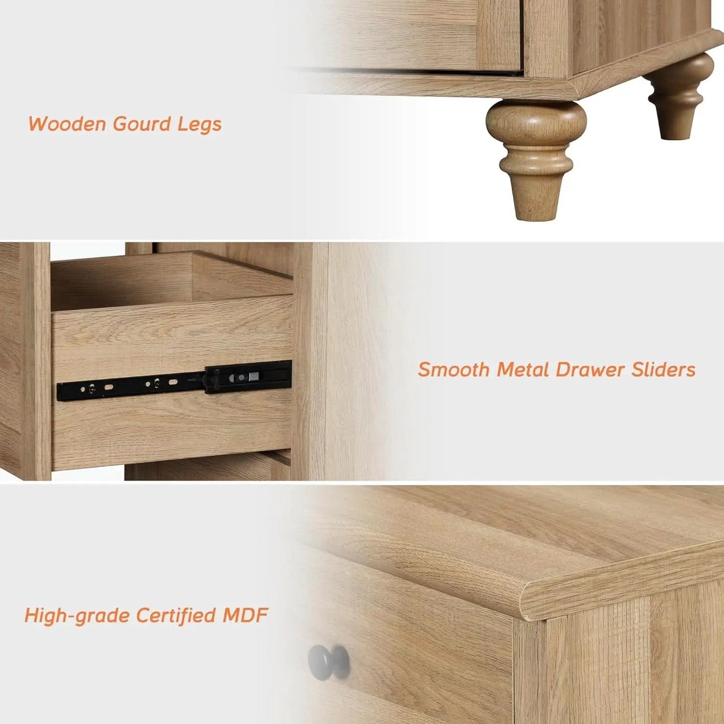 Oak Farmhouse Entertainment Center For TVs Up To 75 Inches from PriceLows™