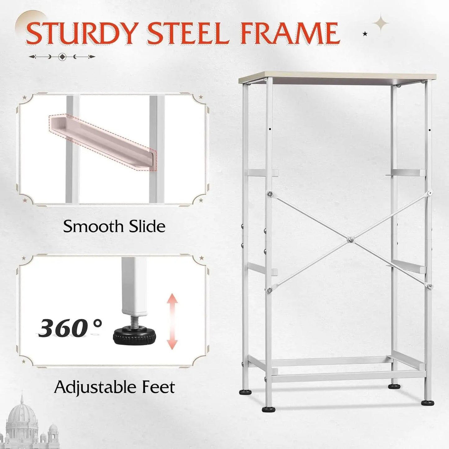 Light Grey Nightstand With 3 Drawers For Bedroom Hallway from PriceLows™