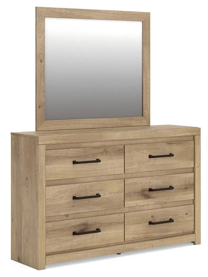 Dresser | Five Drawers | Natural Brown Finish | Modern Rustic Design
